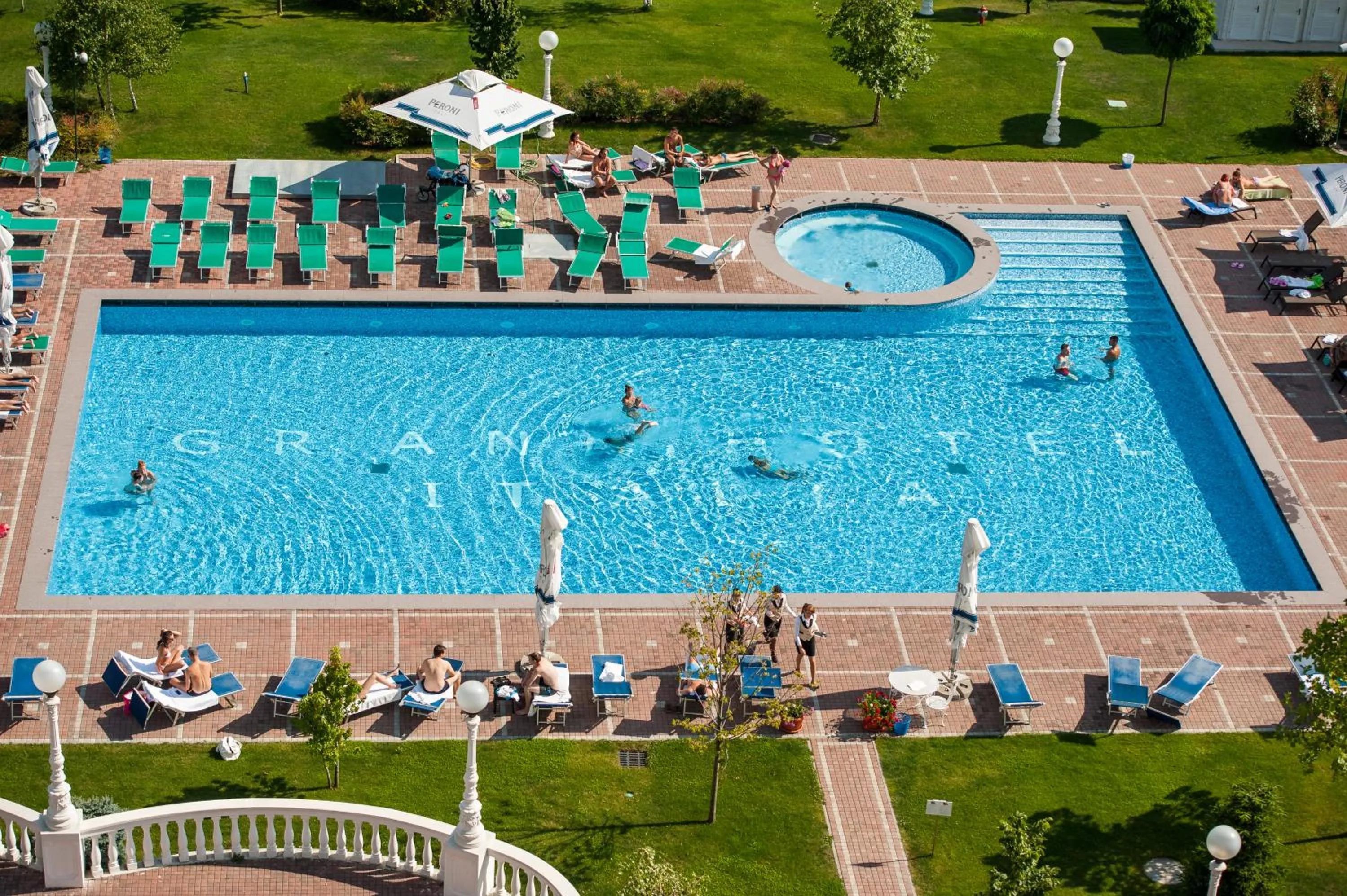 Pool view in Grand Hotel Italia