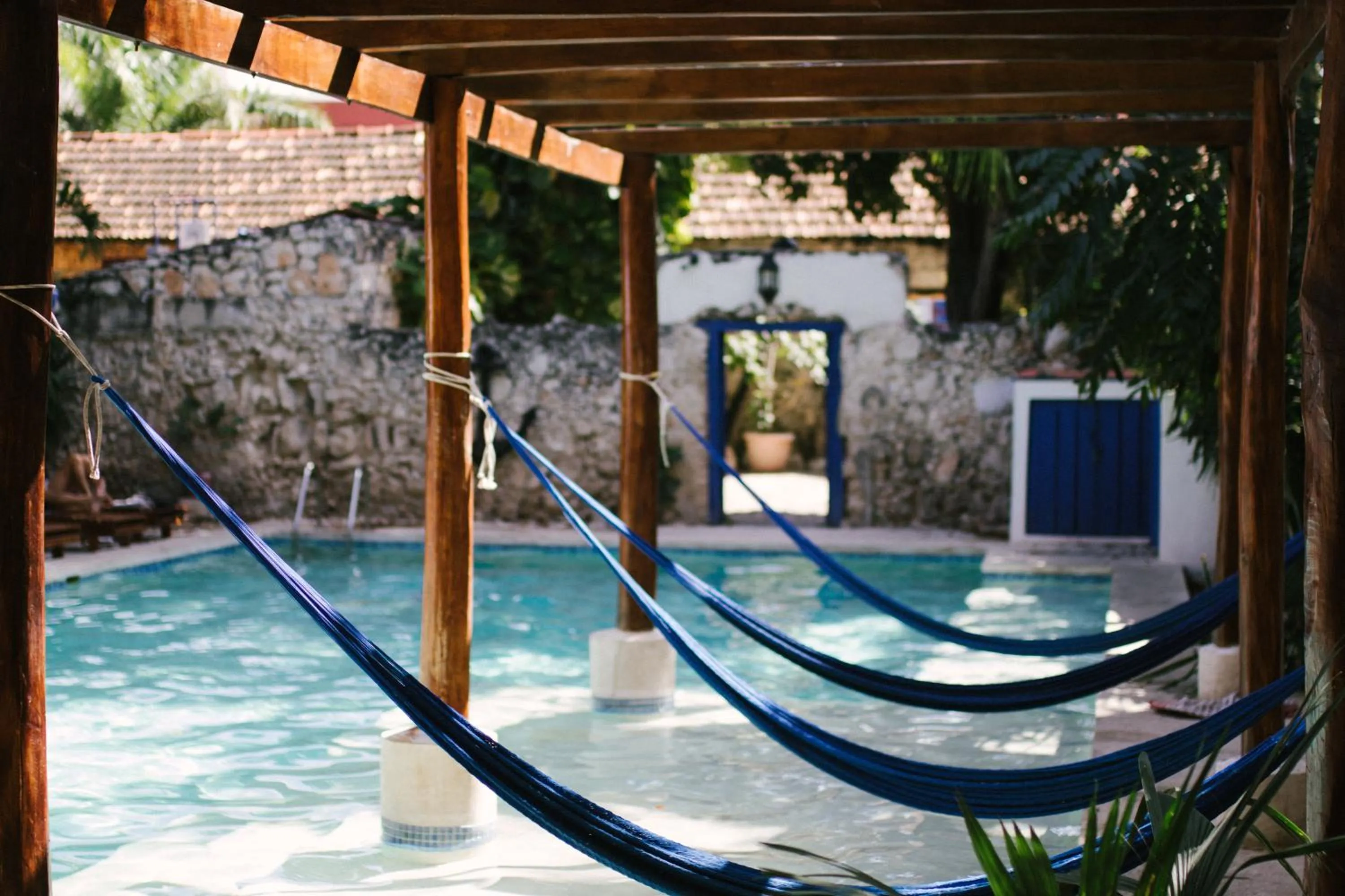 Pool view in Che Nomadas Mérida Hostel