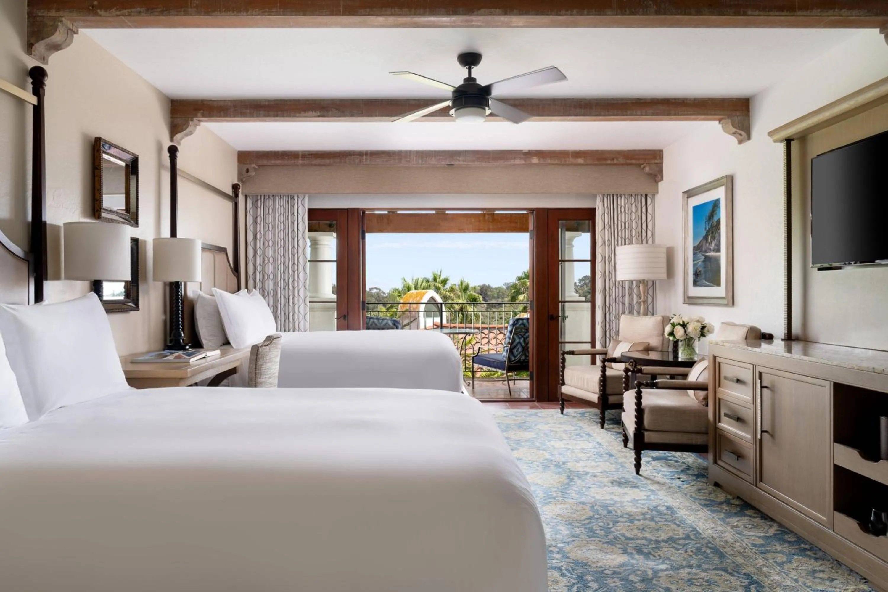 Deluxe Queen Room with Two Queen Beds, Balcony and Roll-in Shower - Mobility Accessible in The Ritz-Carlton Bacara, Santa Barbara