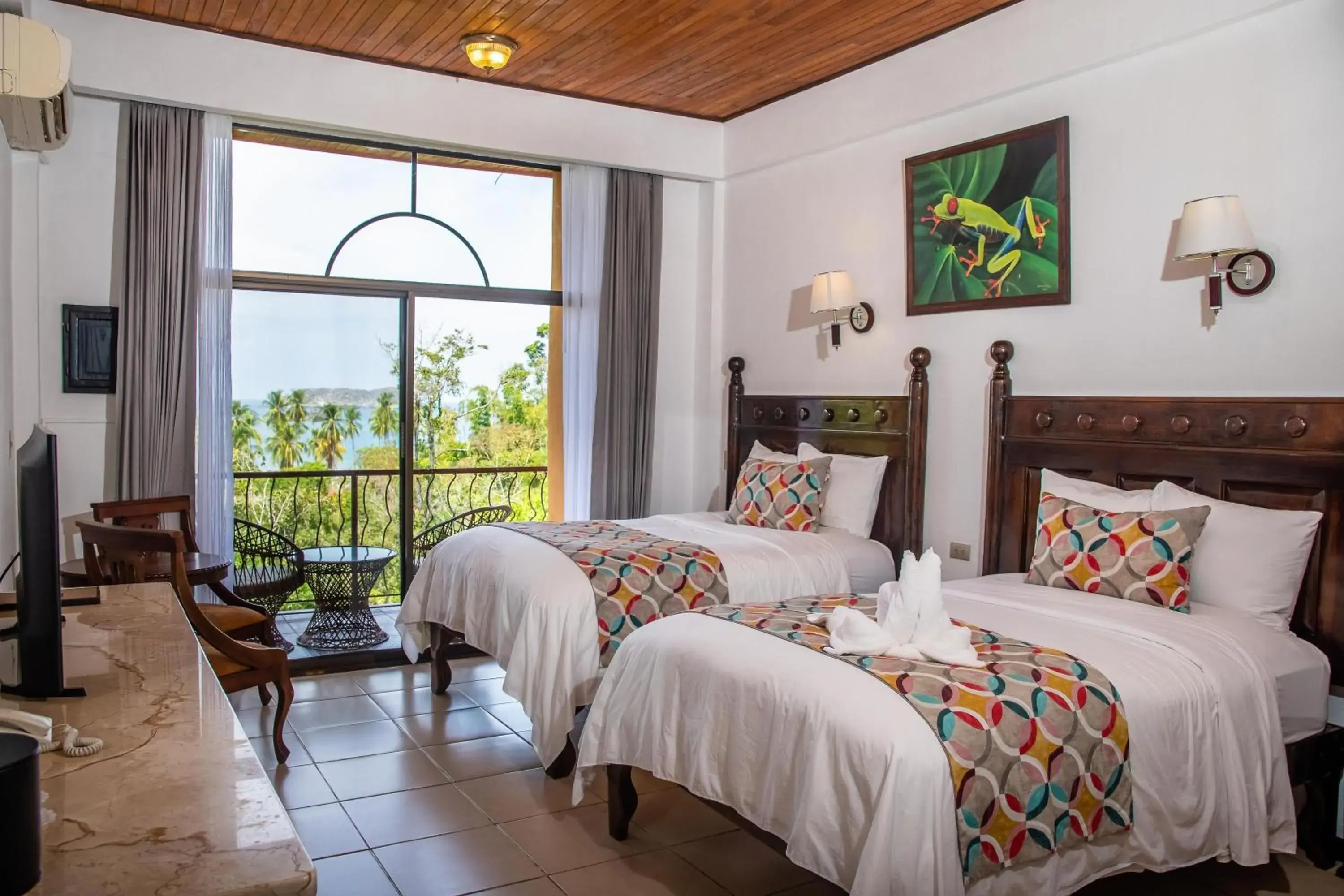 Deluxe Room with Partial Ocean View Two Beds in Hotel San Bada Resort & Spa Deluxe Room with Partial Ocean View Two Beds in Hotel San Bada Resort & Spa