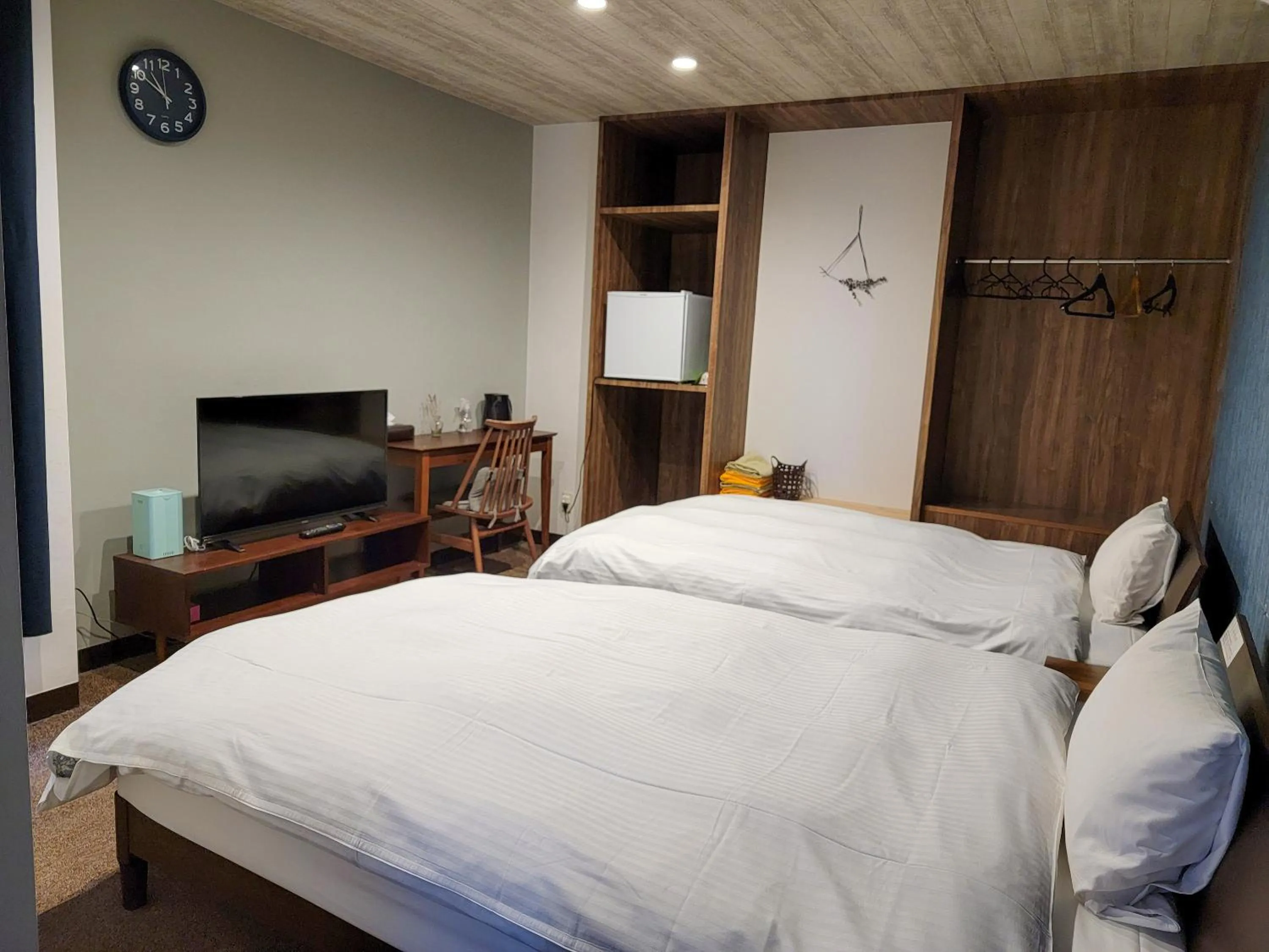 Photo of the whole room, Bed in First Inn Takamatsu