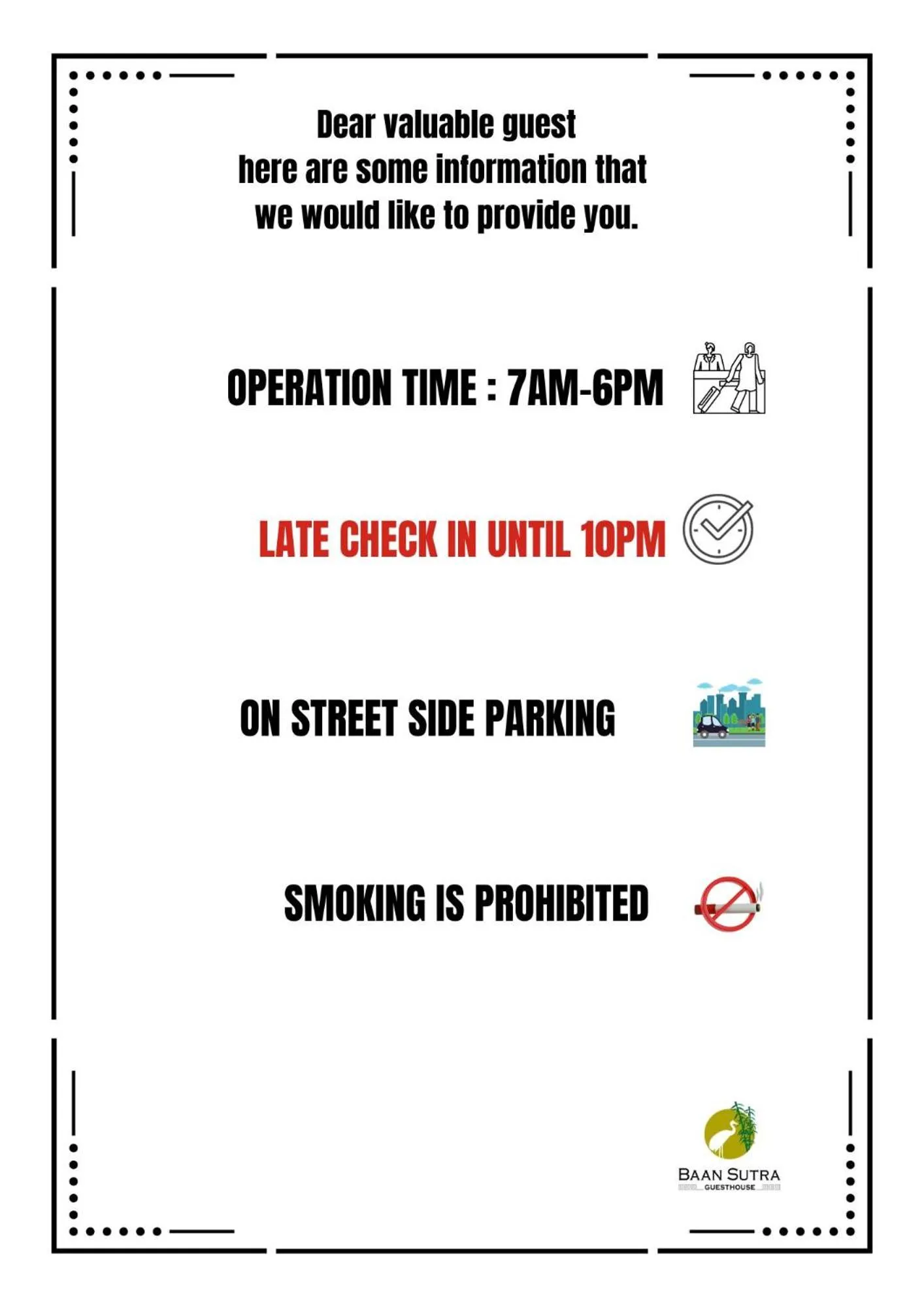 Text overlay in Baan Sutra Guesthouse