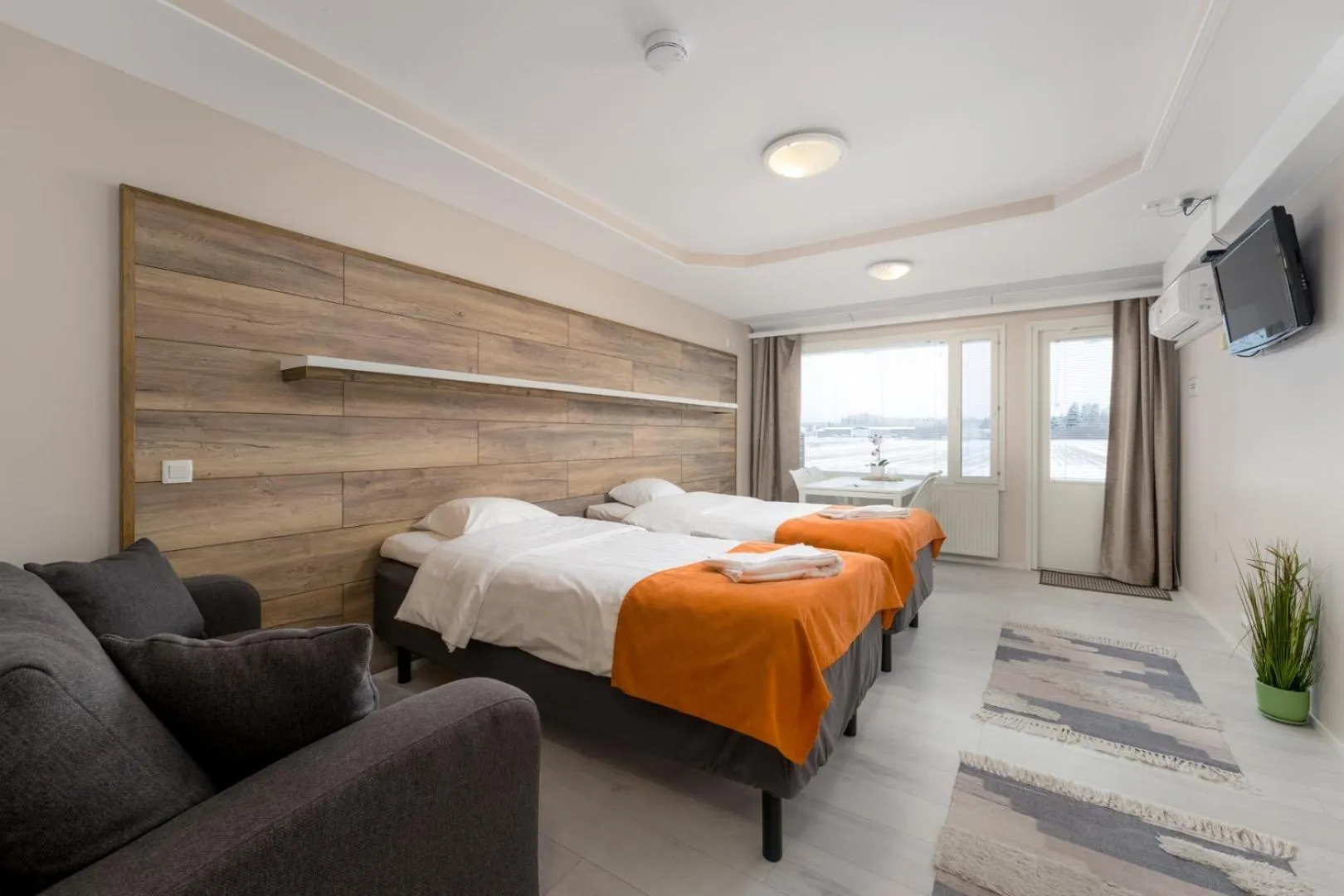 Bed in Jääskän Loma Apartment Hotel Härmä