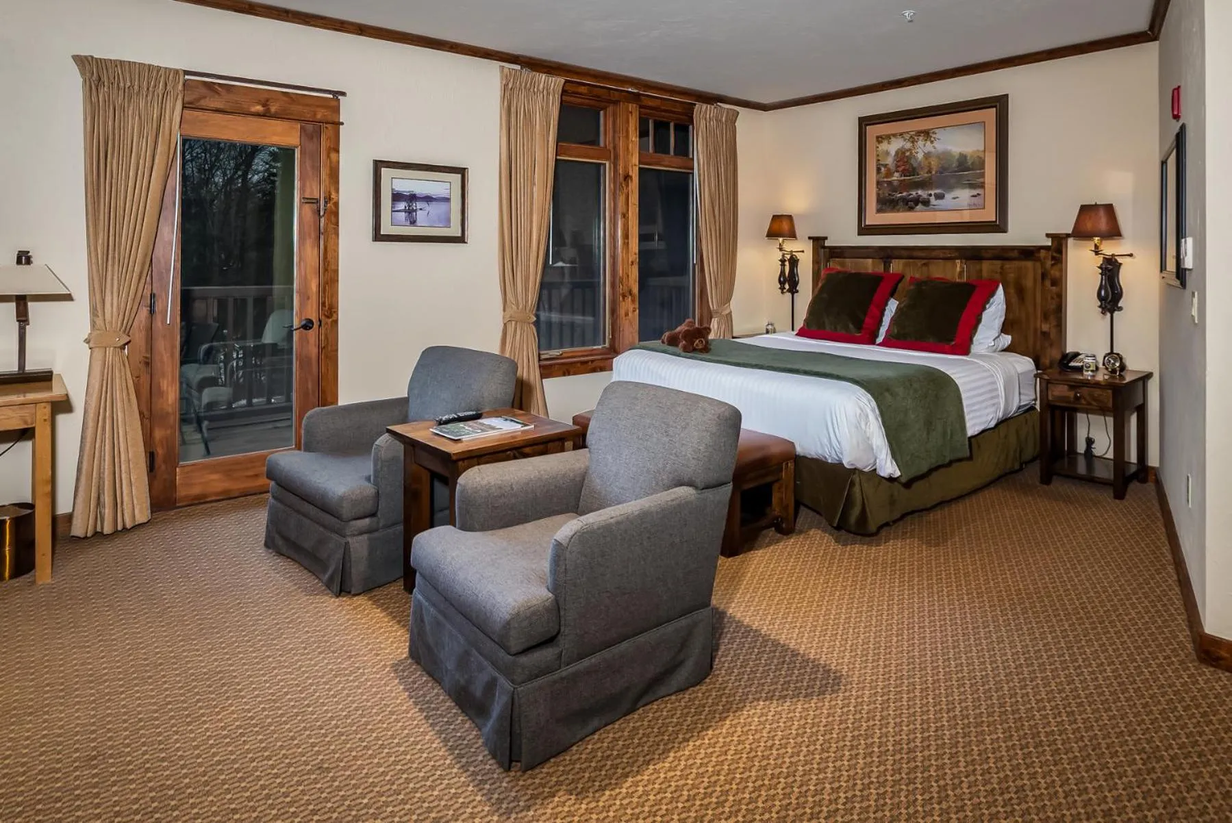 Bed in Lodge at Whitefish Lake