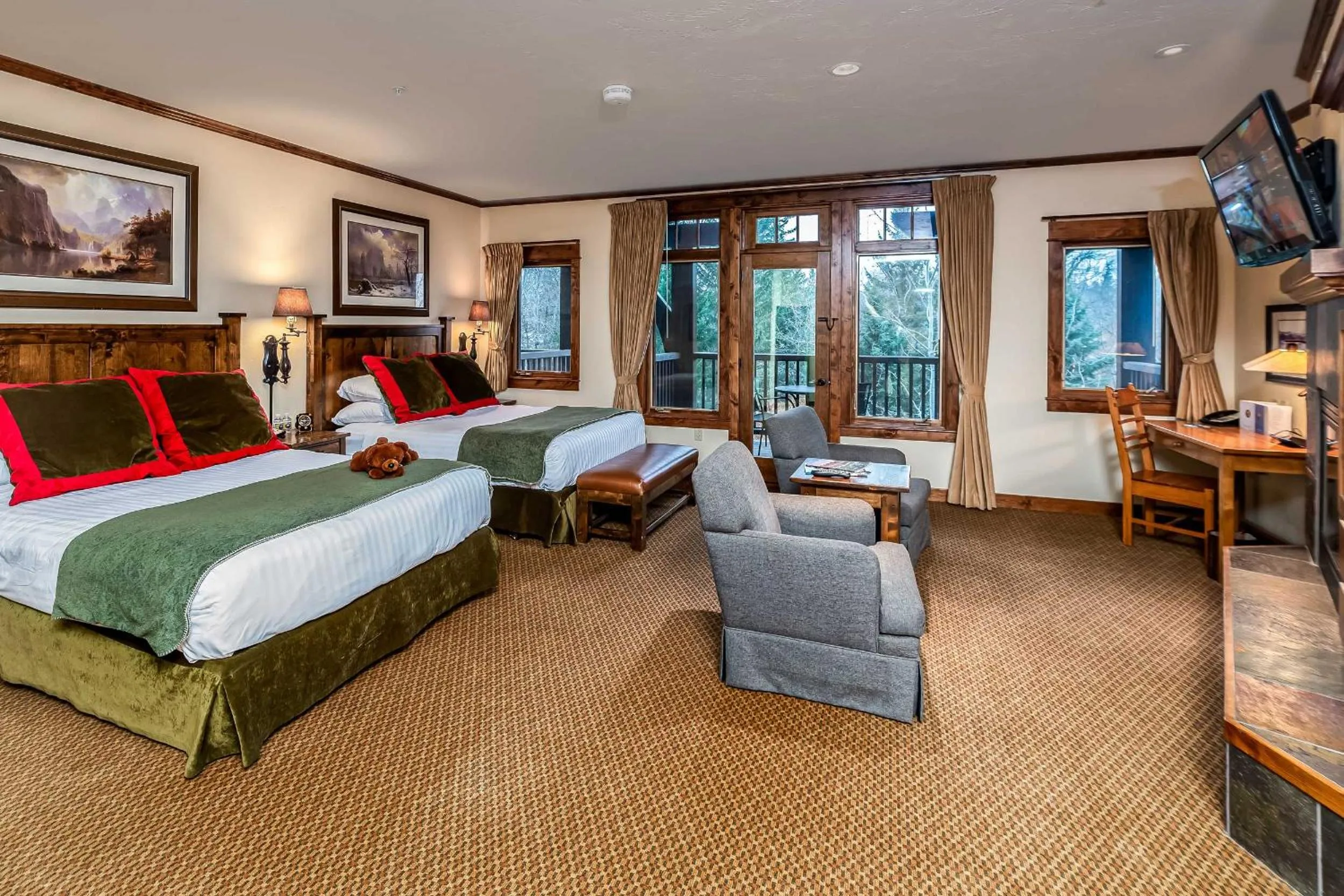 Bed in Lodge at Whitefish Lake