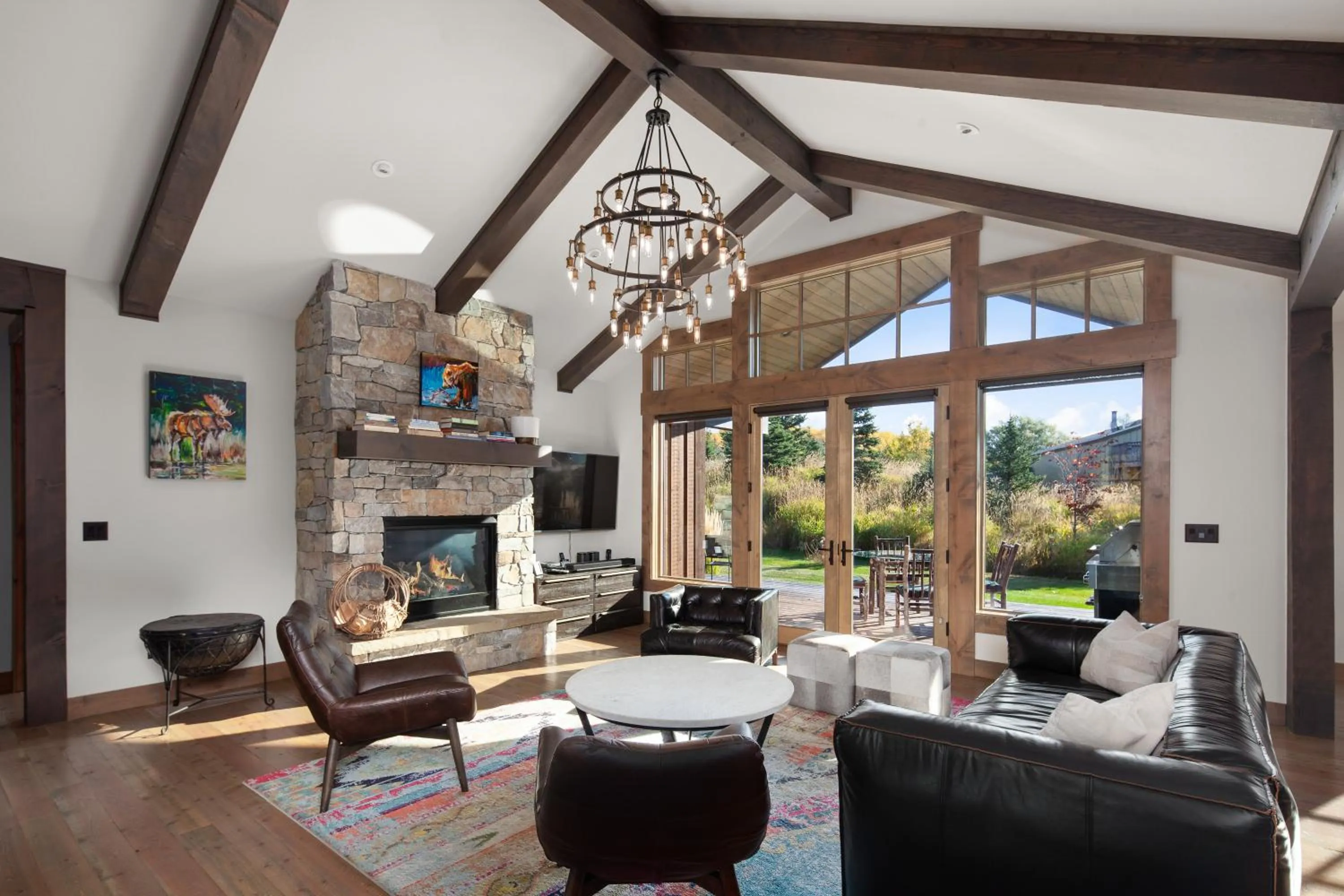 Living room in Lodge at Whitefish Lake