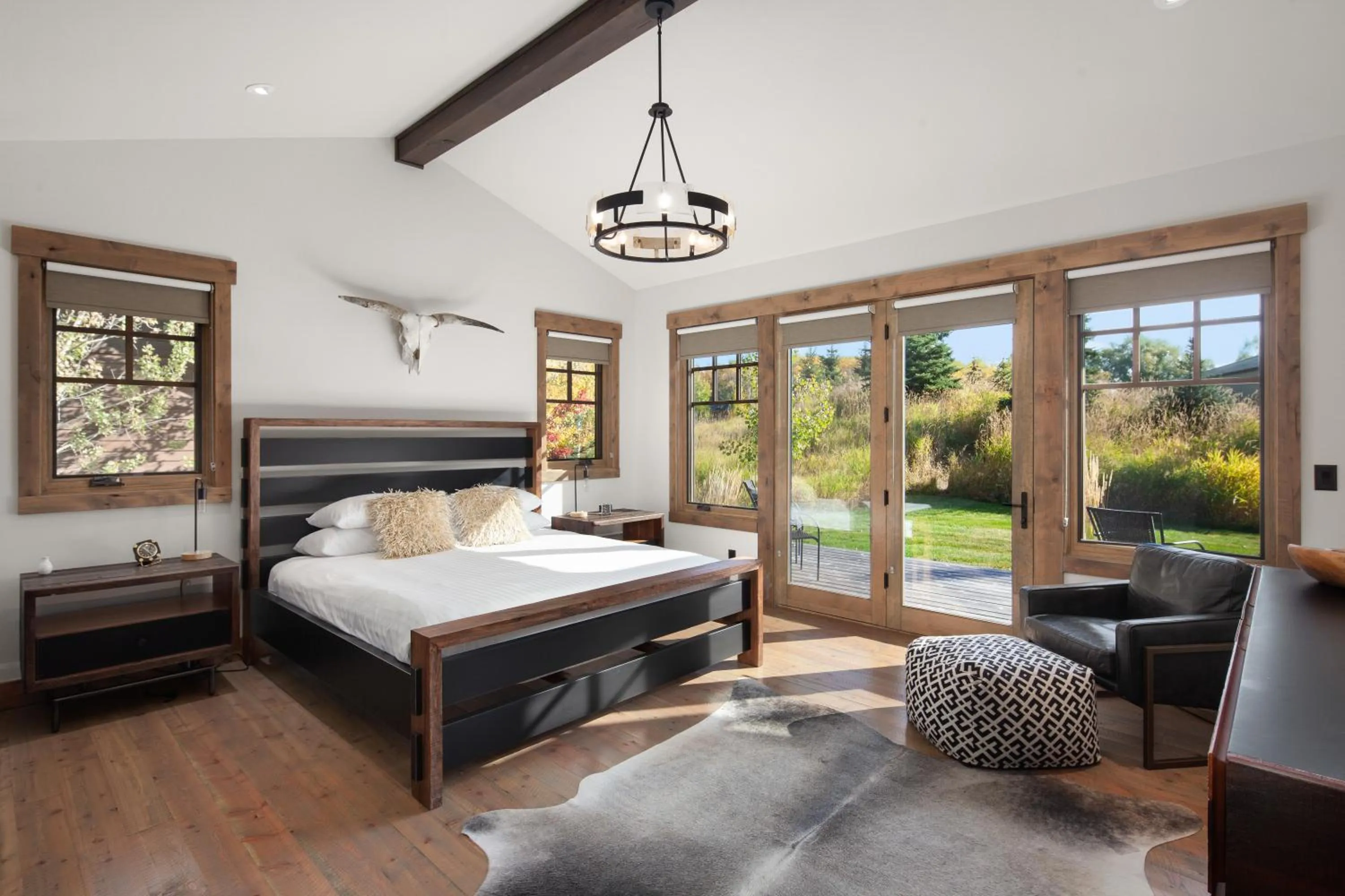 Bedroom, Bed in Lodge at Whitefish Lake