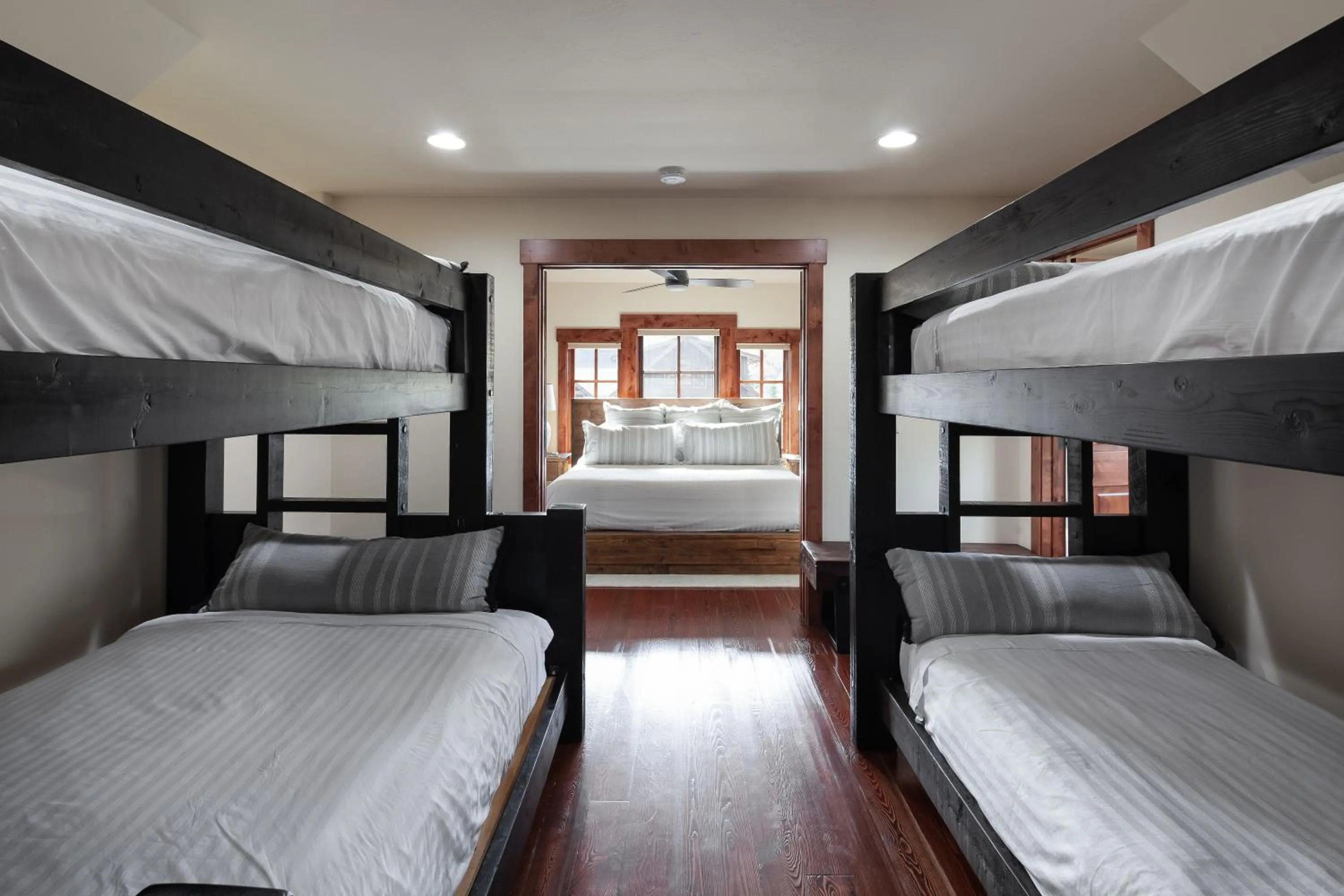 Bed in Lodge at Whitefish Lake