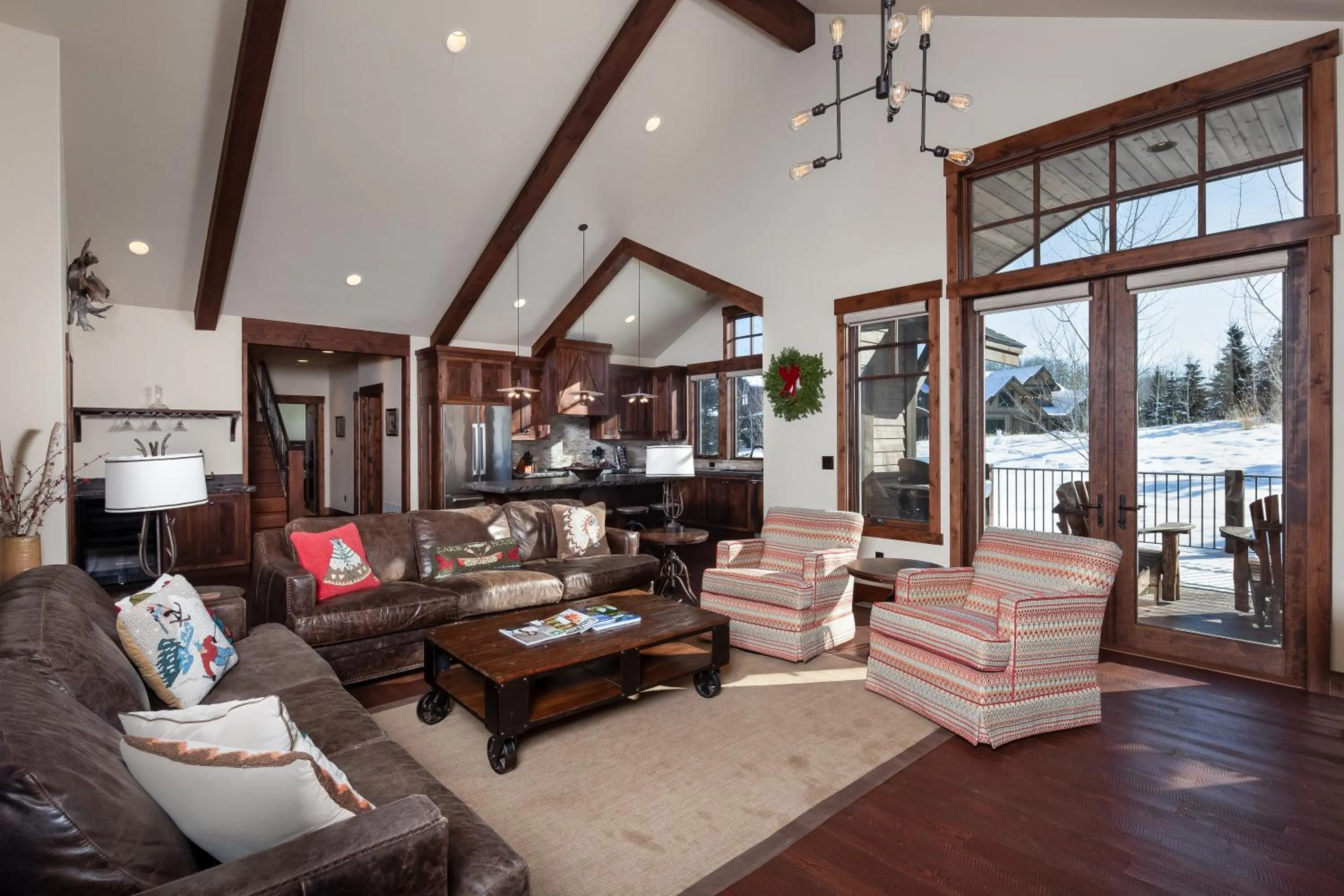 Living room in Lodge at Whitefish Lake