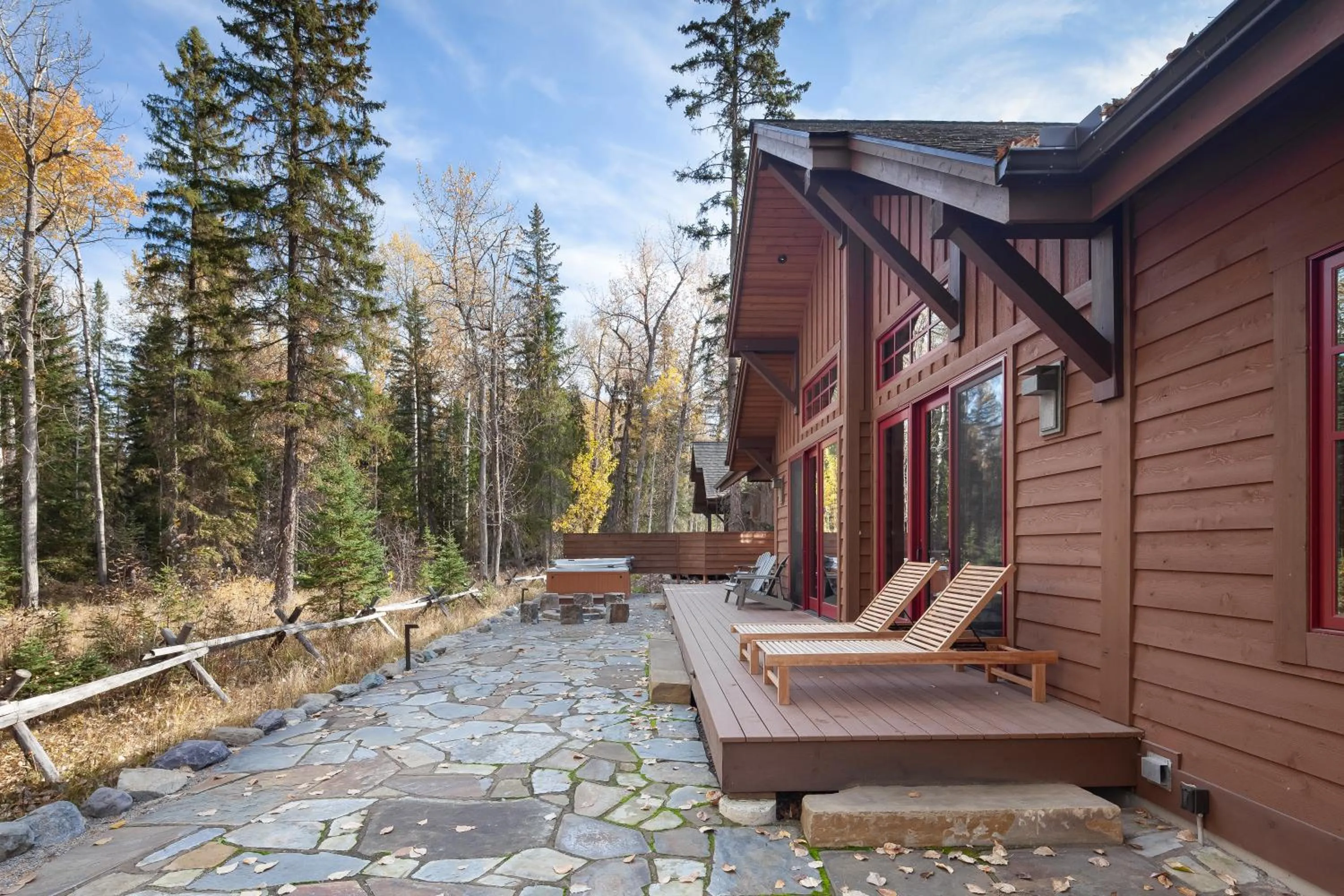 Patio in Lodge at Whitefish Lake