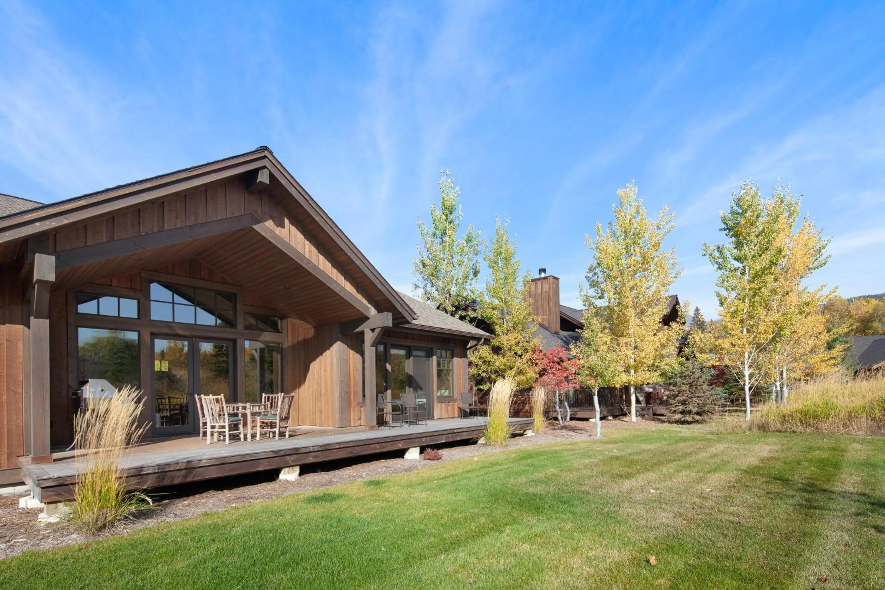 Patio in Lodge at Whitefish Lake