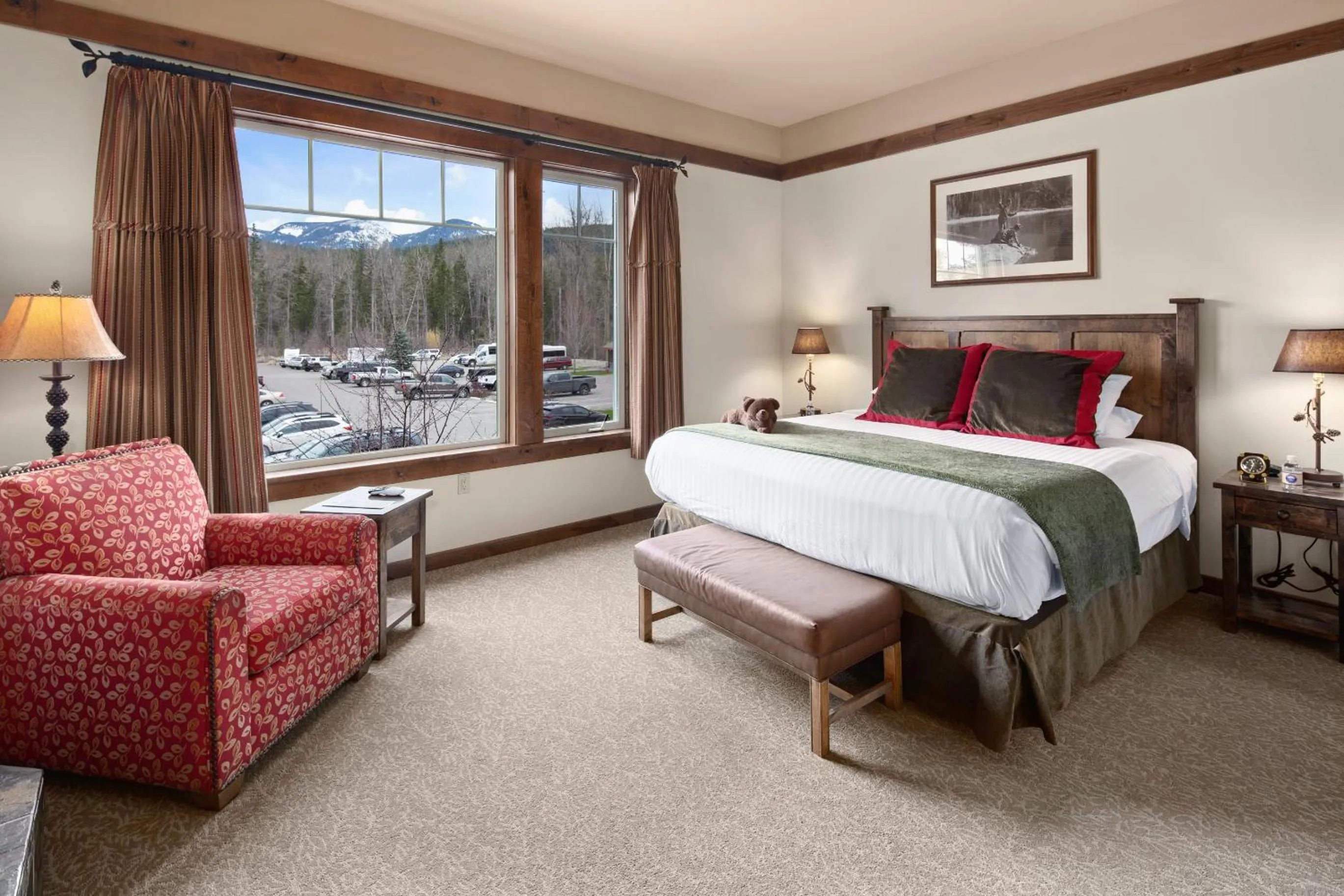 Bed in Lodge at Whitefish Lake