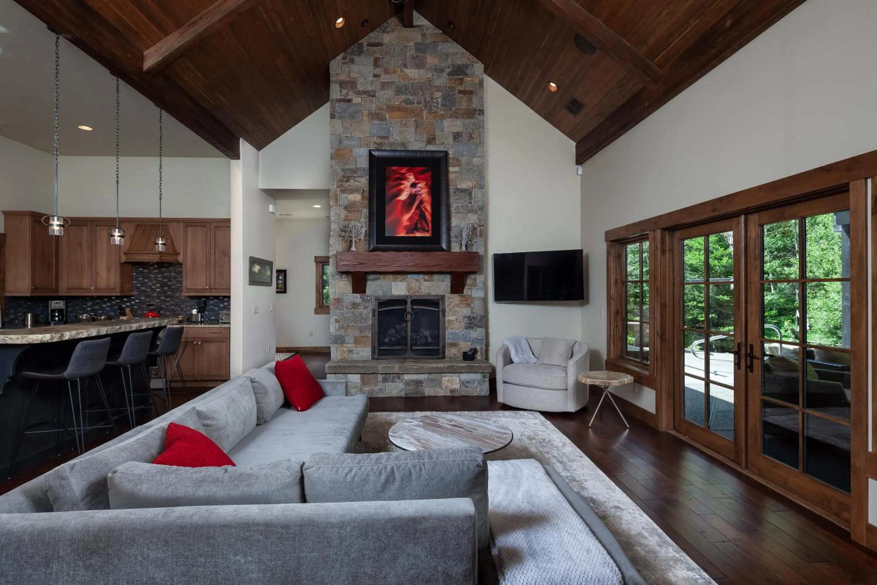 Living room in Lodge at Whitefish Lake
