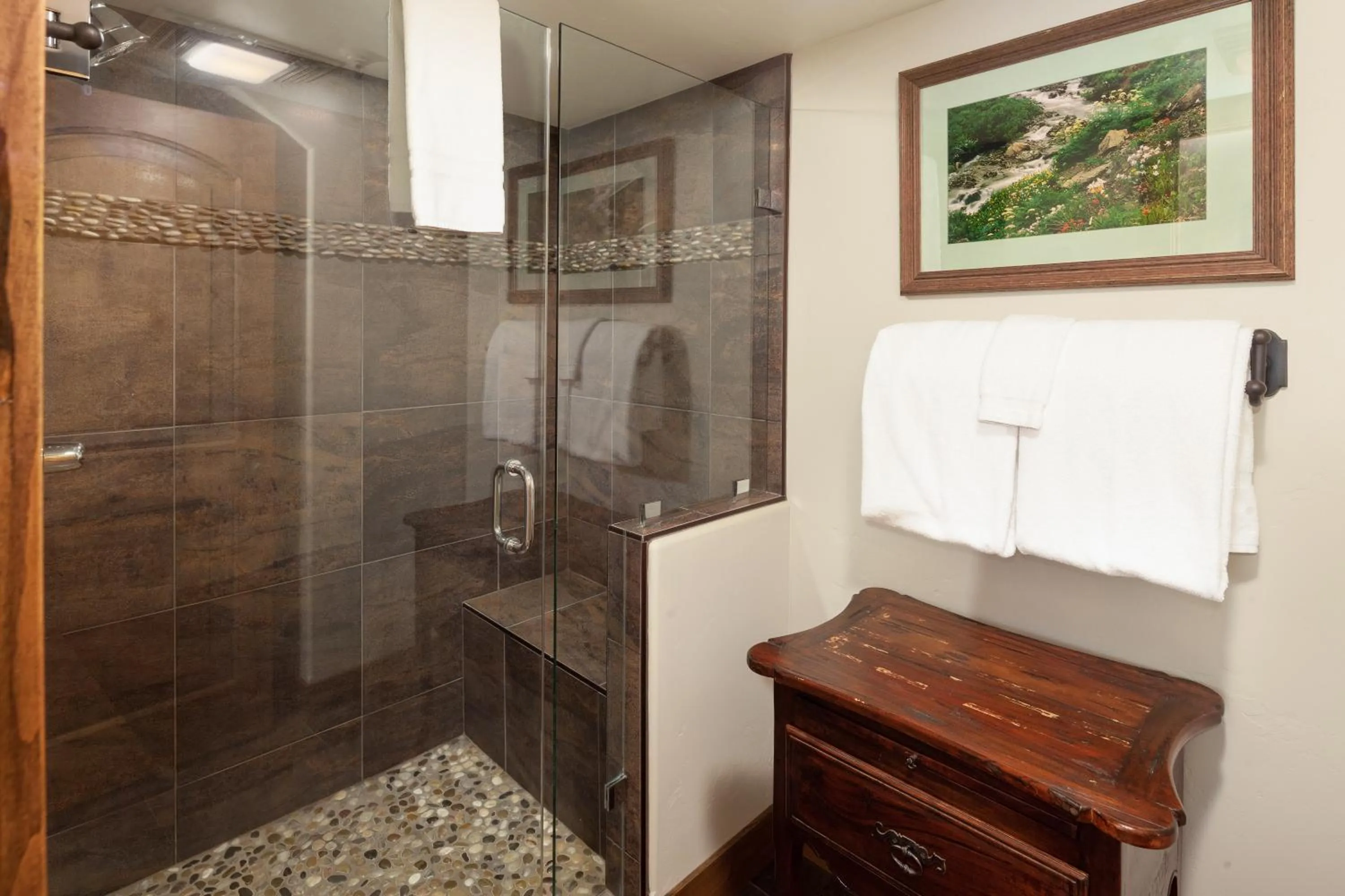 Shower in Lodge at Whitefish Lake
