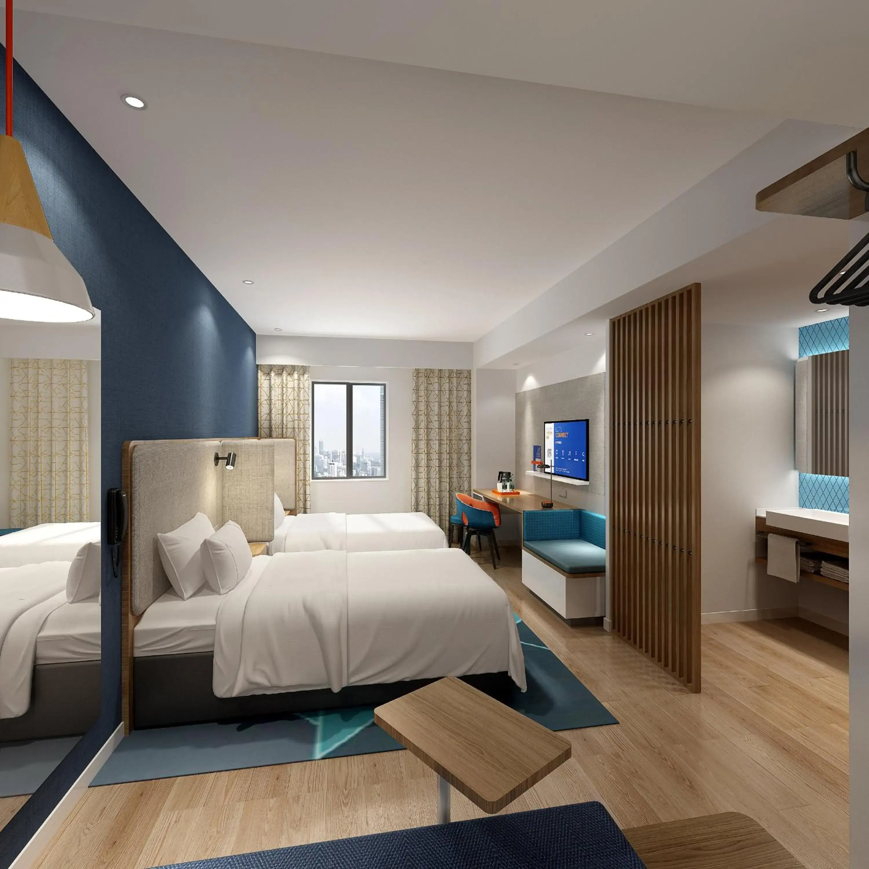 Standard Twin Room with City View in Holiday Inn Express - Shaoxing Paojiang, an IHG Hotel Standard Twin Room with City View in Holiday Inn Express - Shaoxing Paojiang, an IHG Hotel