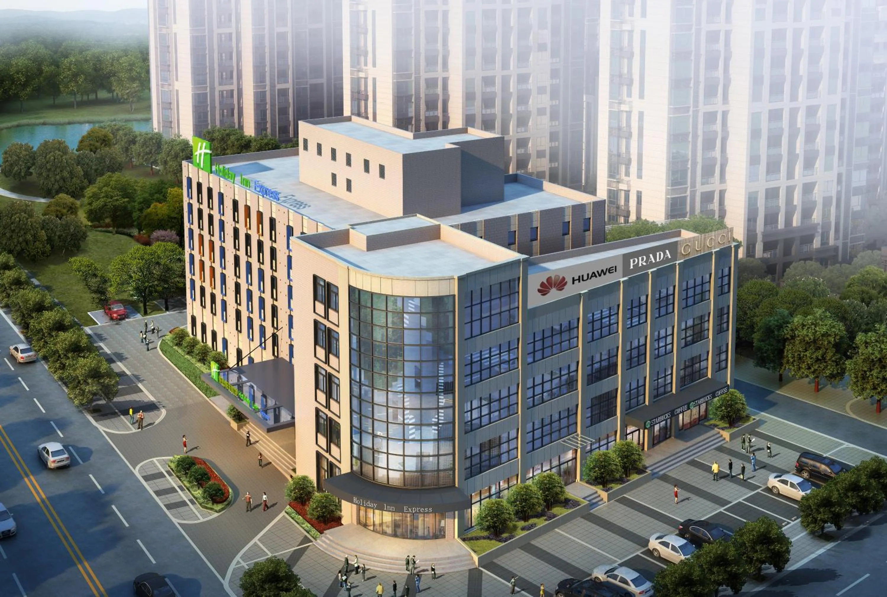 Property building, Bird's-eye View in Holiday Inn Express - Shaoxing Paojiang, an IHG Hotel