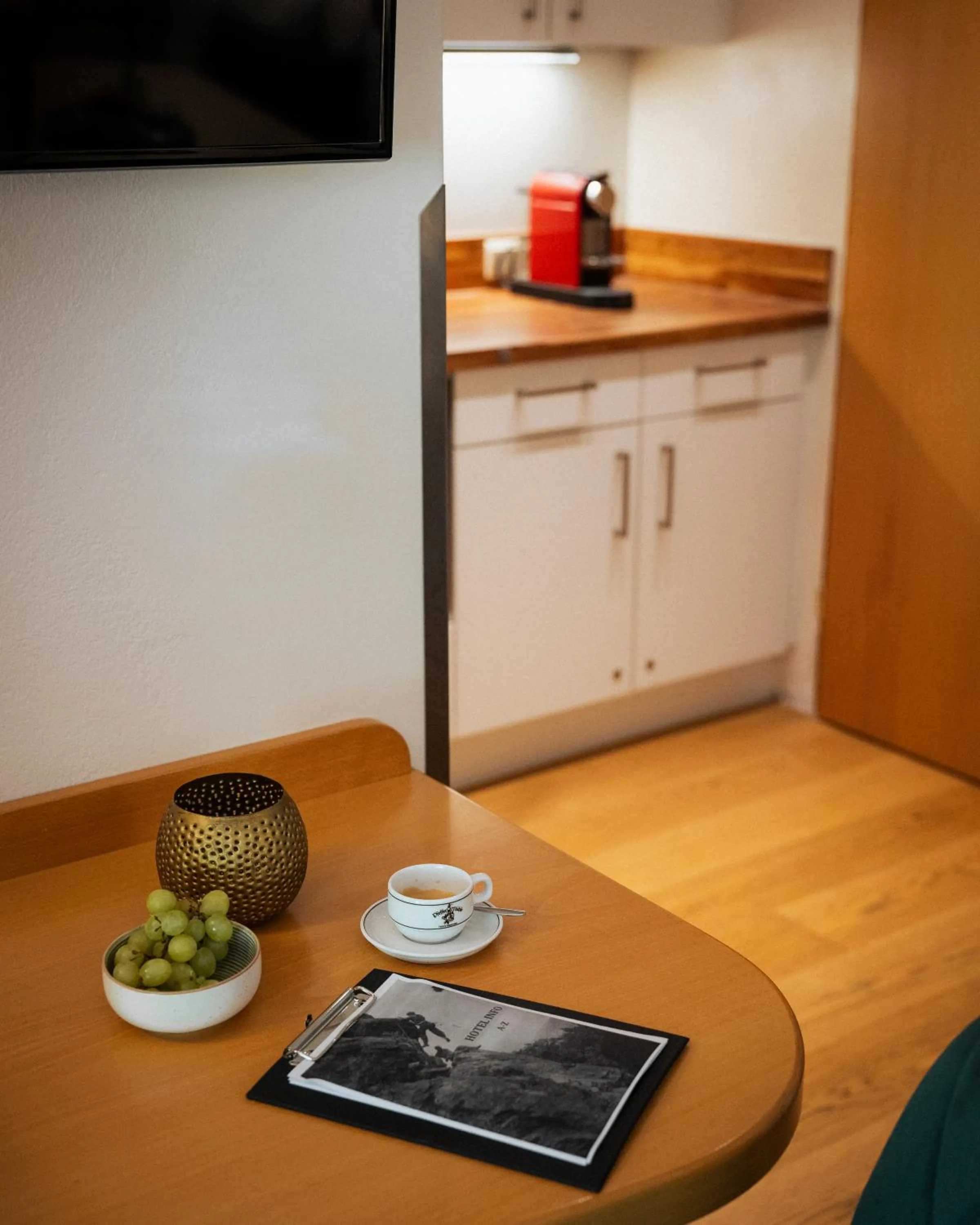 Kitchen or kitchenette in Aparthotel Pfeffermühle