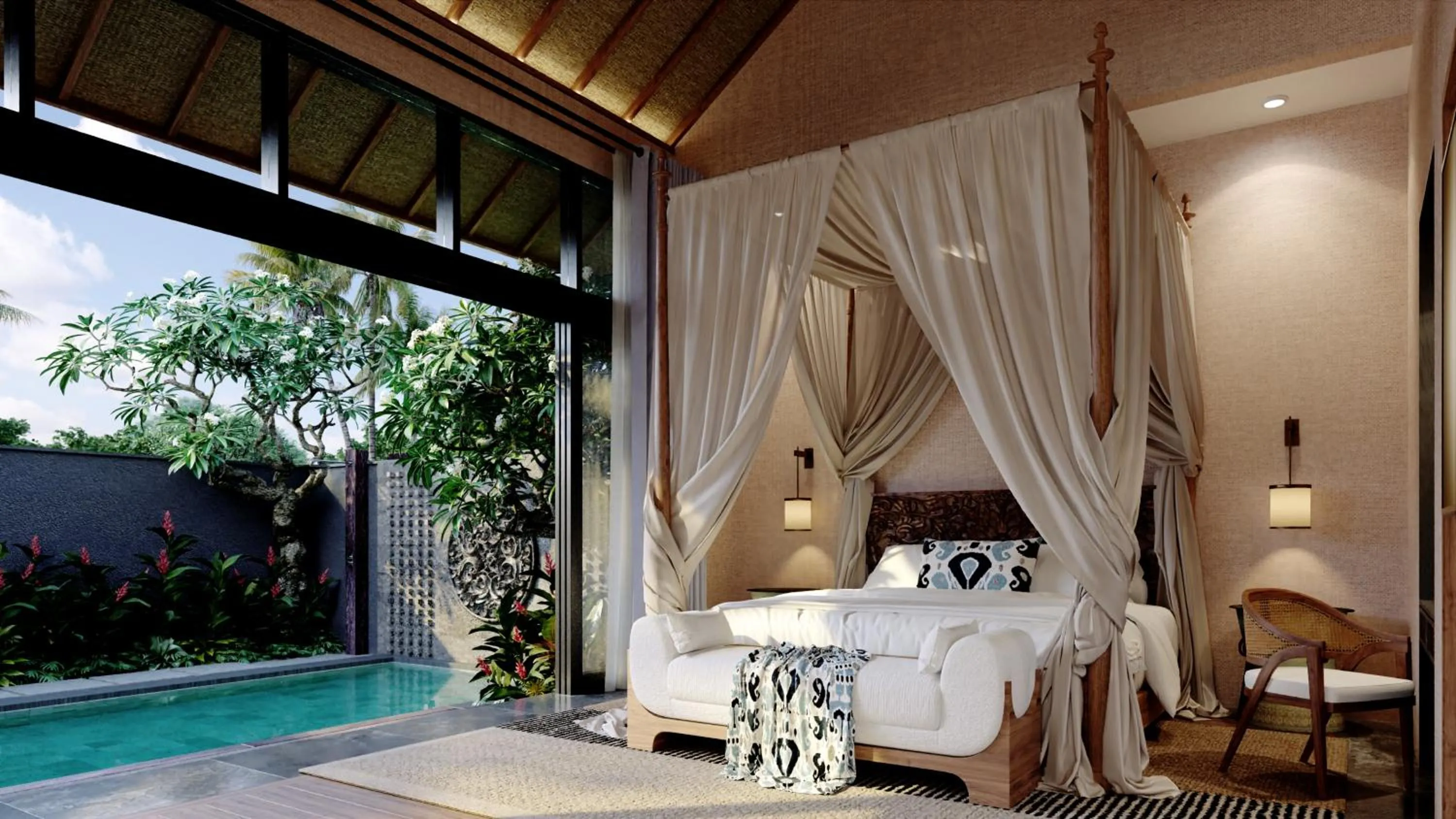 Bed in The One Boutique Villa & Spa Seminyak