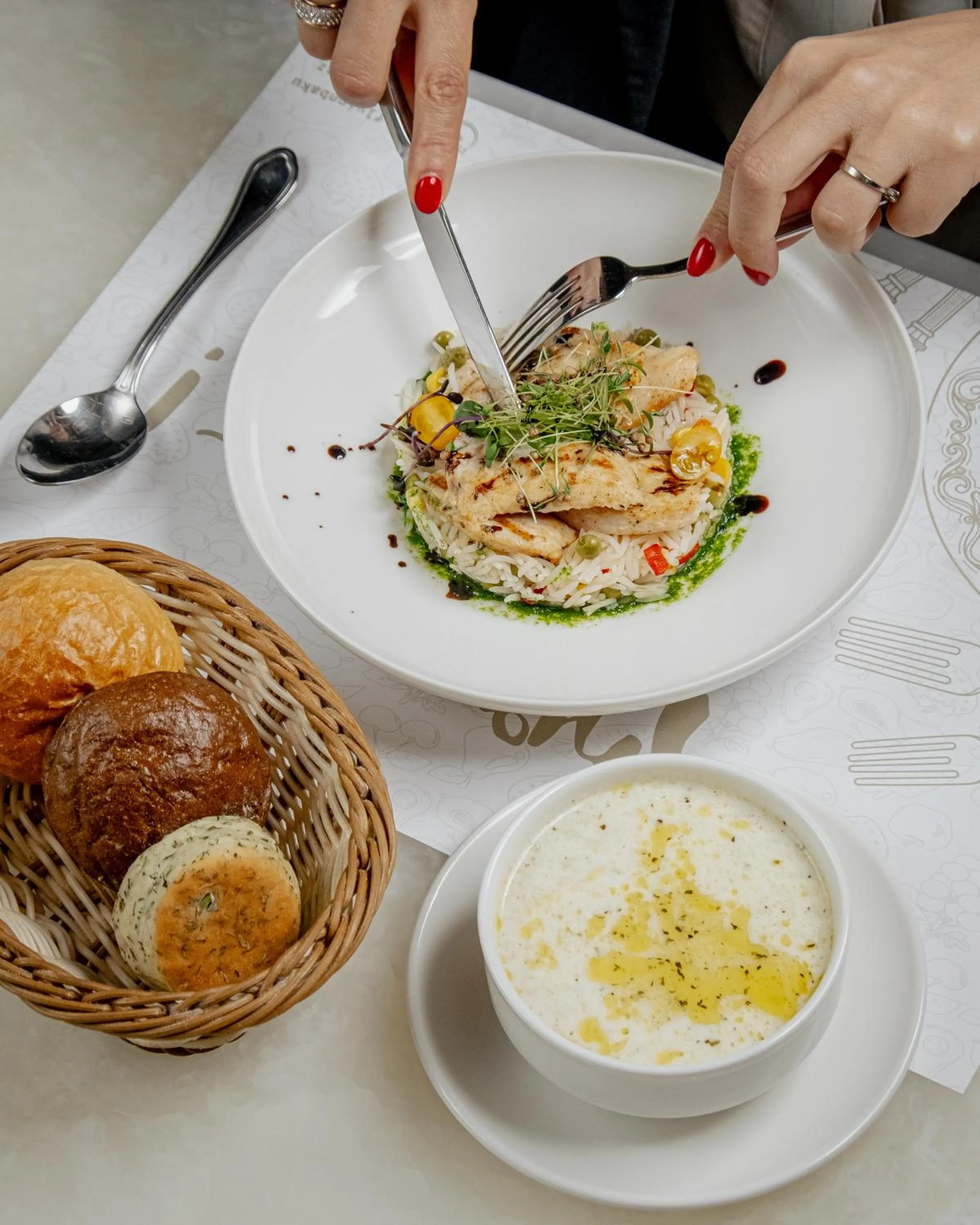 Food close-up in FLY INN BAKU