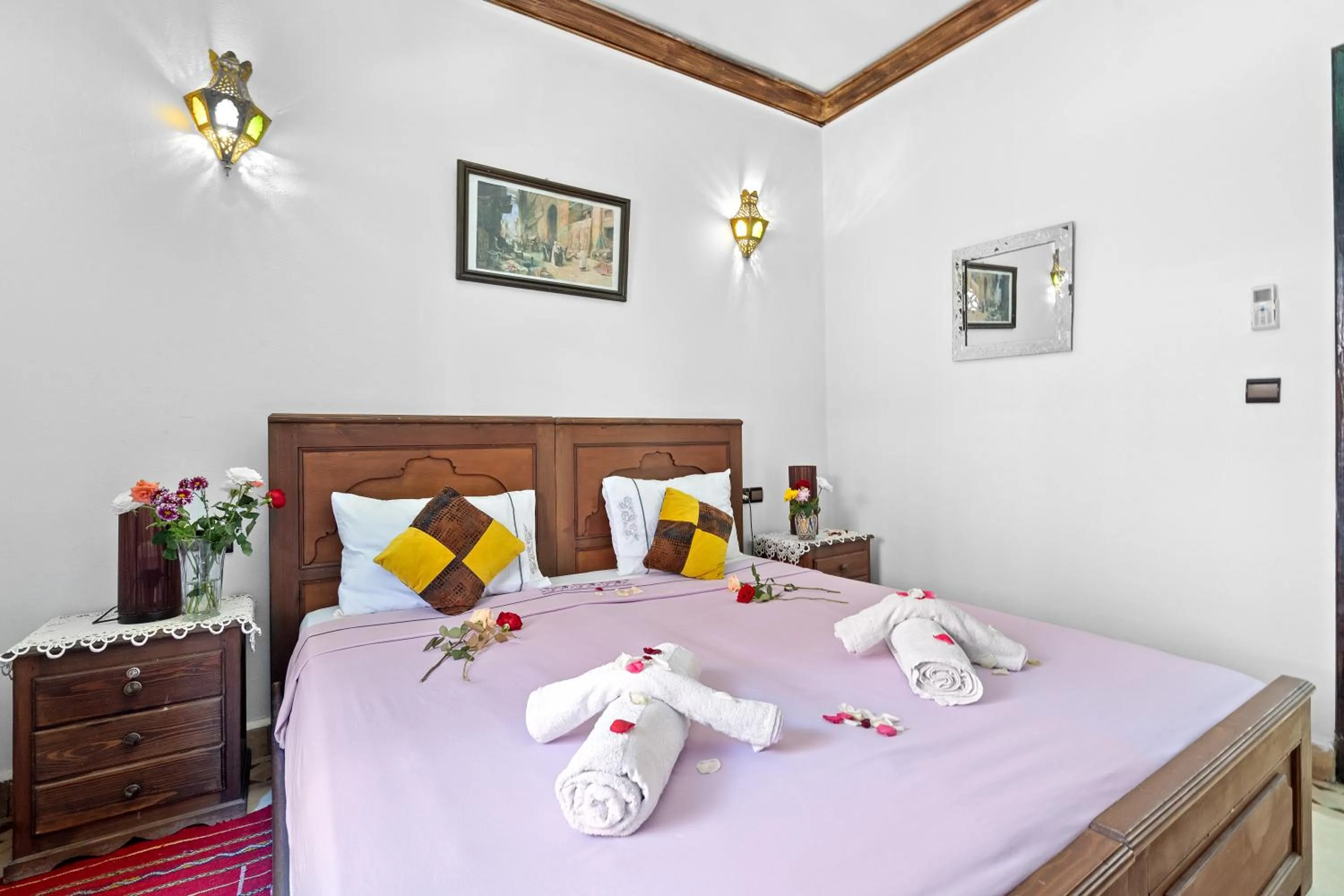 Bed in Riad Marwa Marrakech