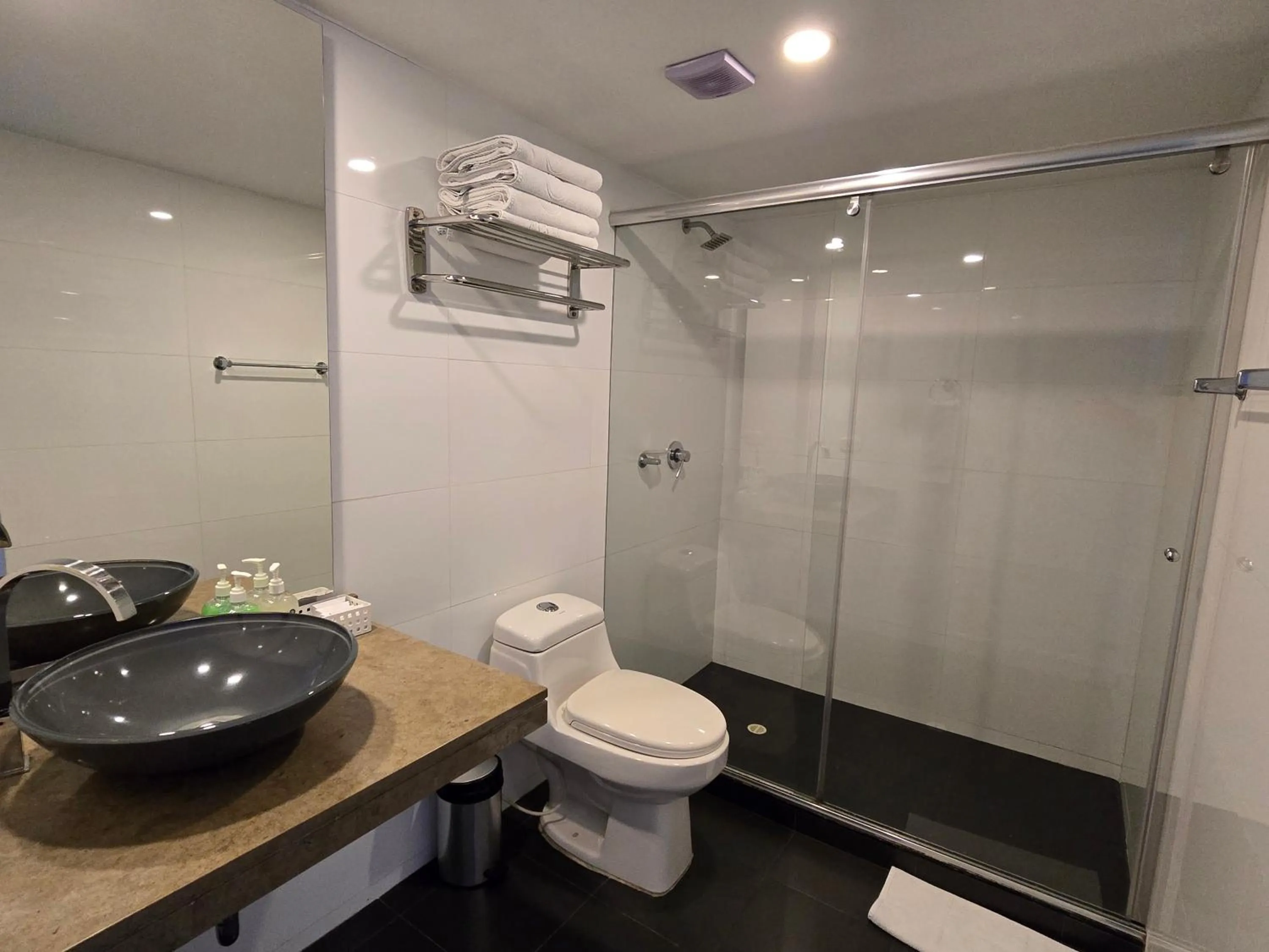 Toilet in Hotel Castellana 95 Bogota By Hoteles Confort 80