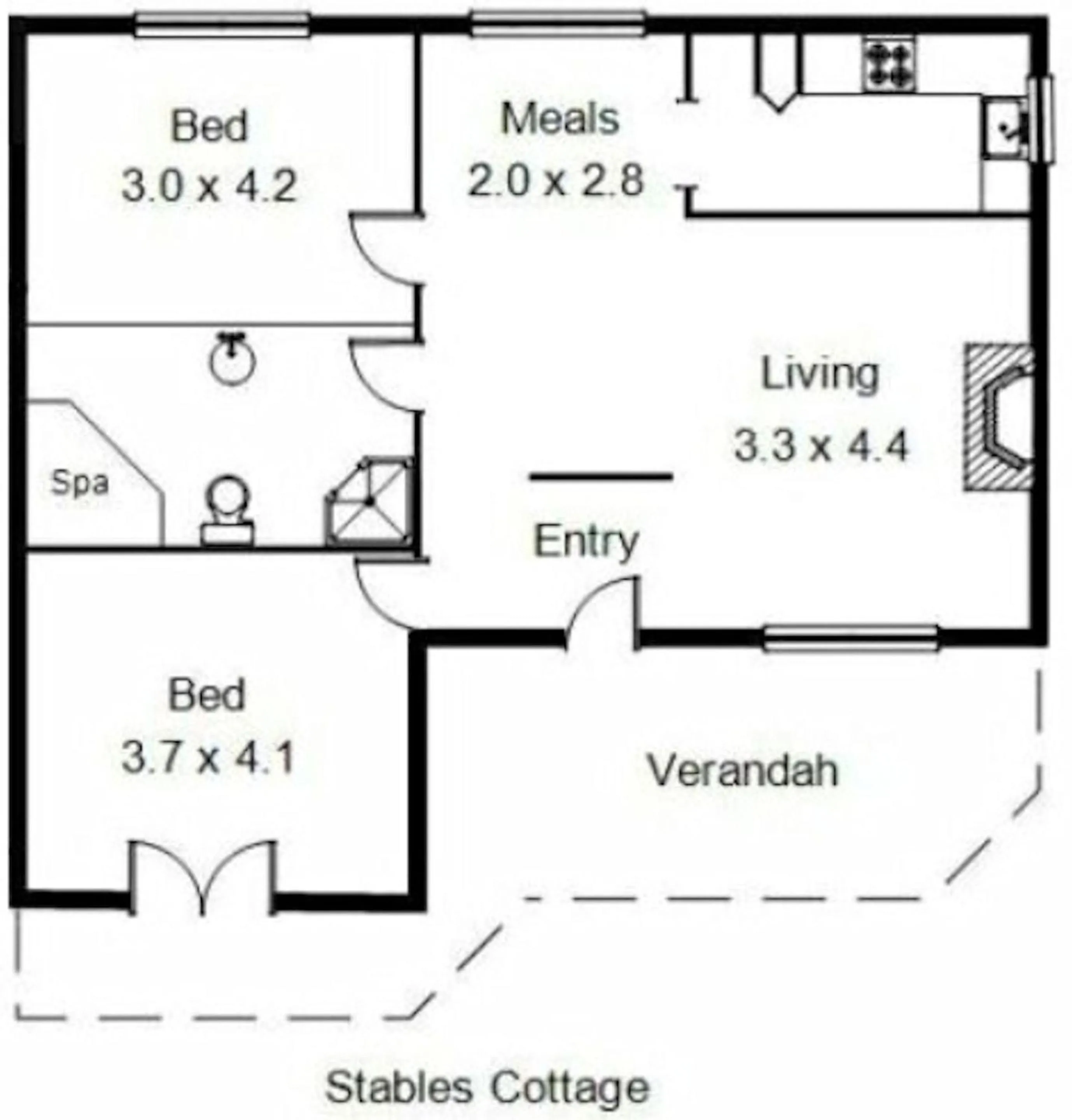Floor plan in Clarendon Cottages