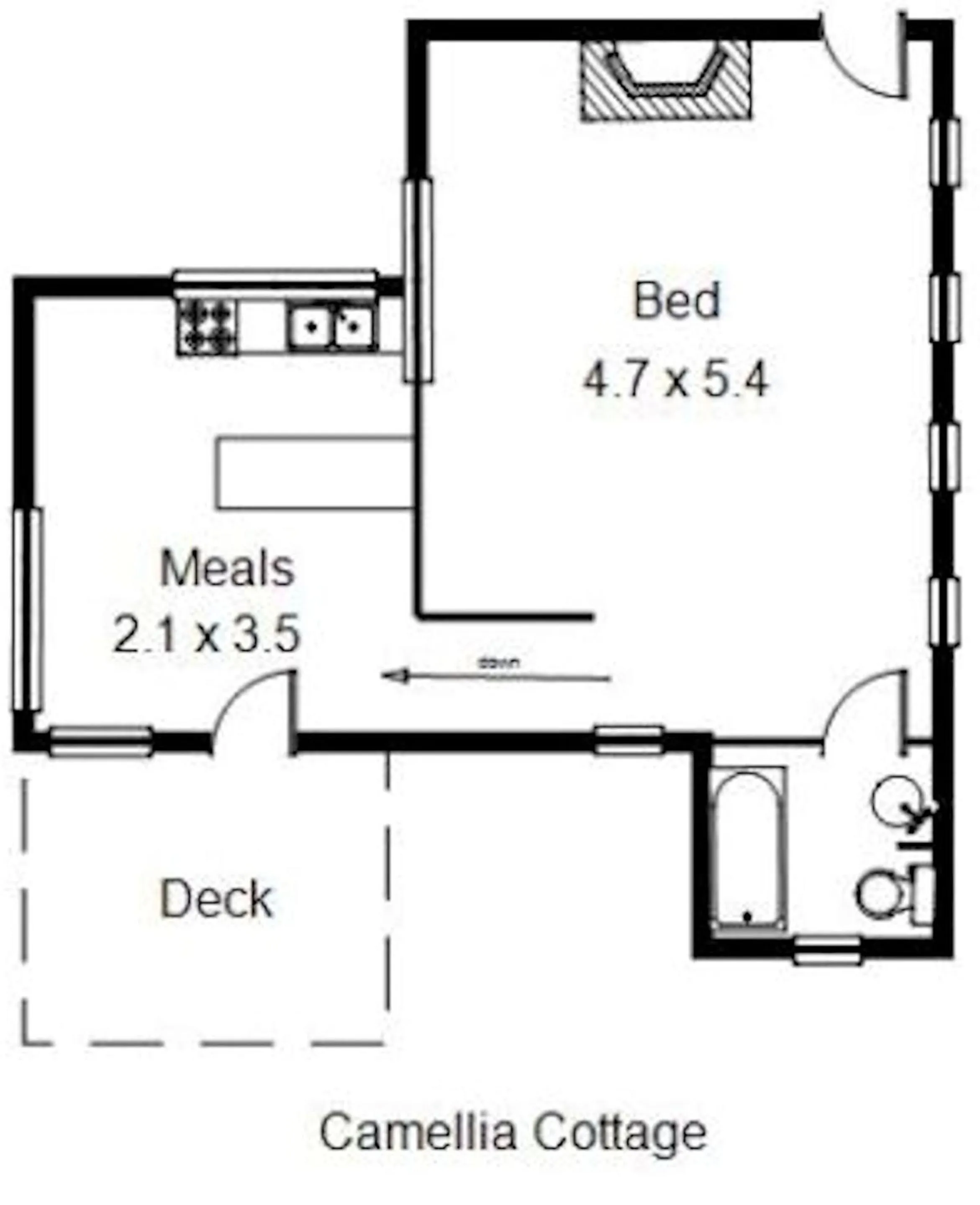 Floor plan in Clarendon Cottages