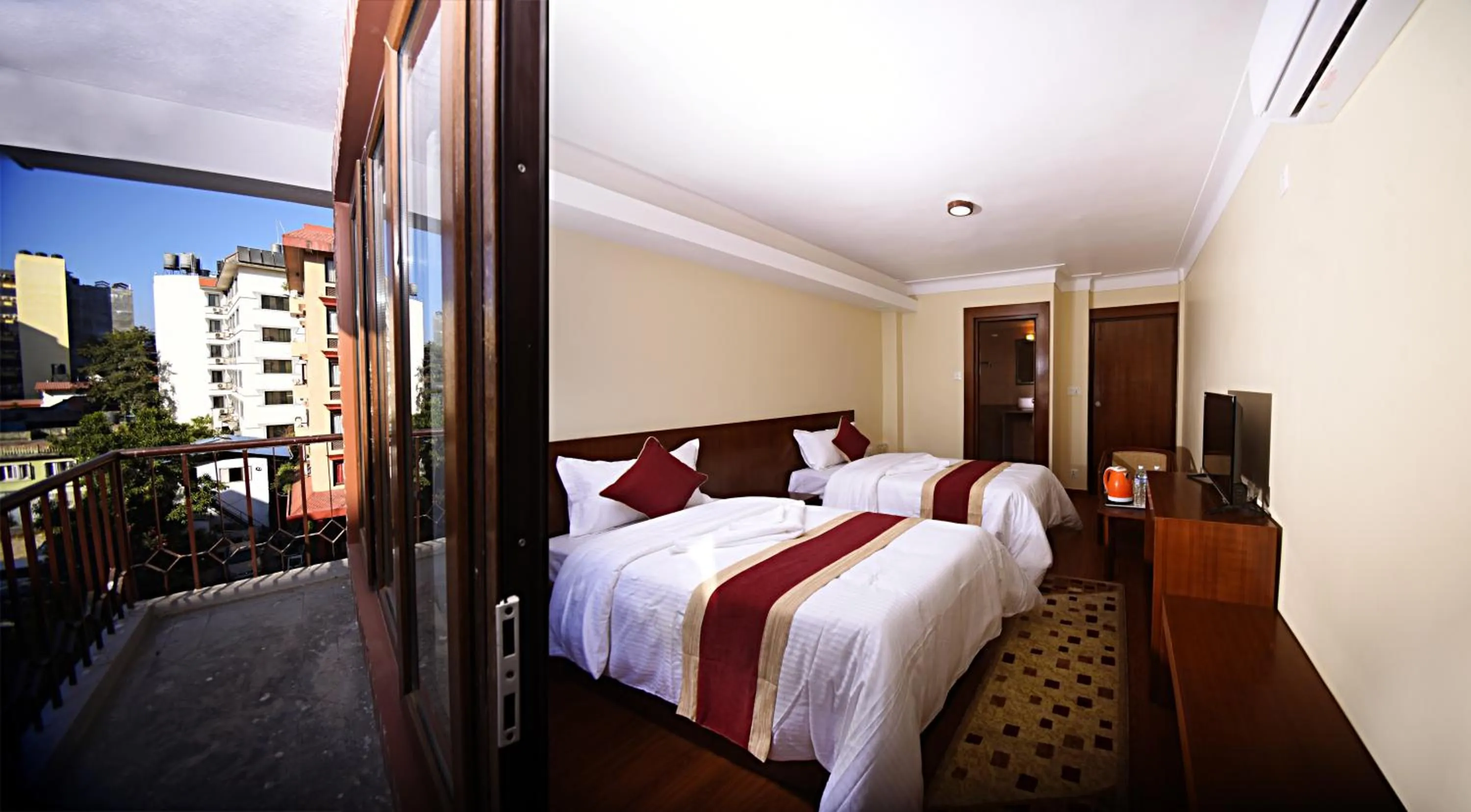 Photo of the whole room, Bed in Karma Hotel Nepal