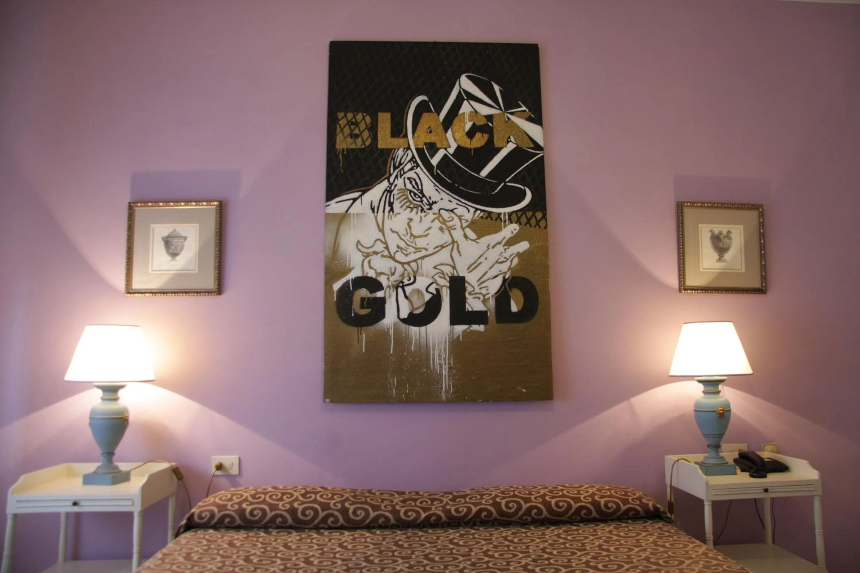 Decorative detail, Bed in Hotel Alex