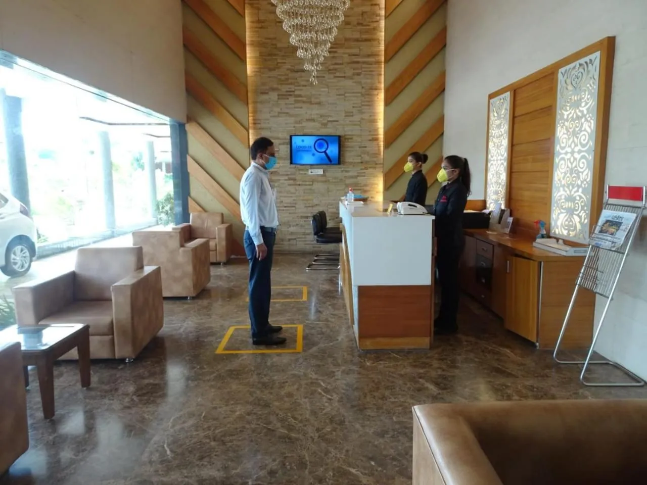 Lobby or reception in Hotel Kanha’s Palm Springs