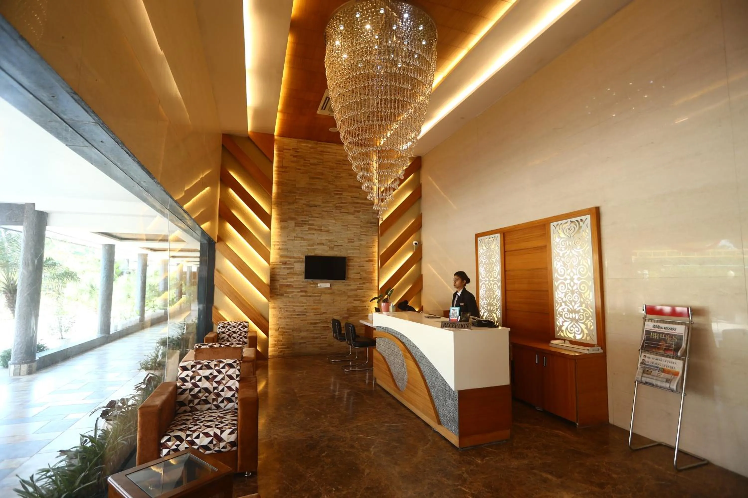 Lobby or reception in Hotel Kanha’s Palm Springs