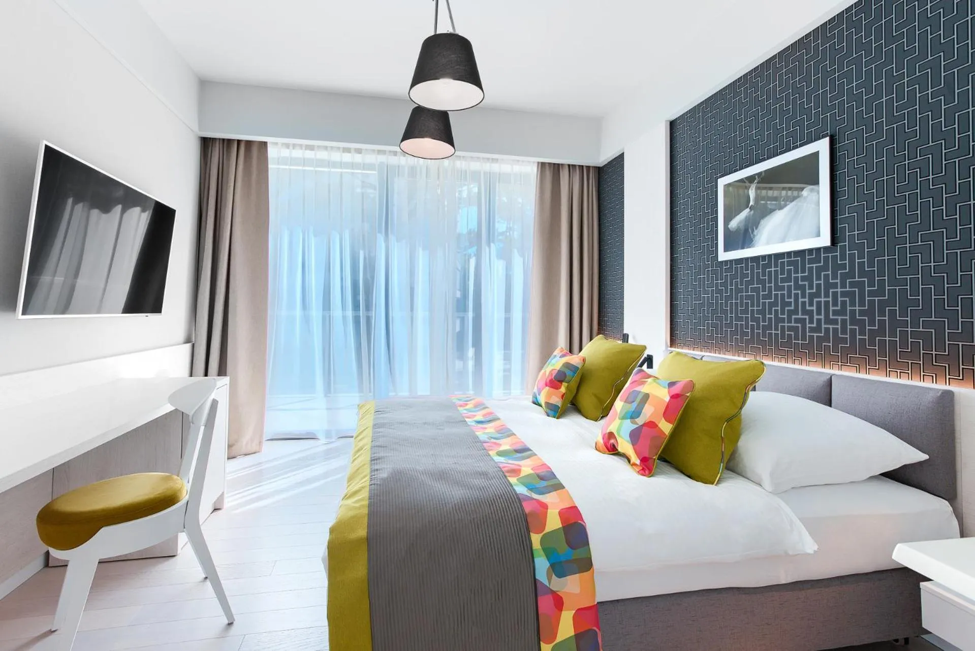 Communal lounge/ TV room, Bed in Dune Resort Mielno - B