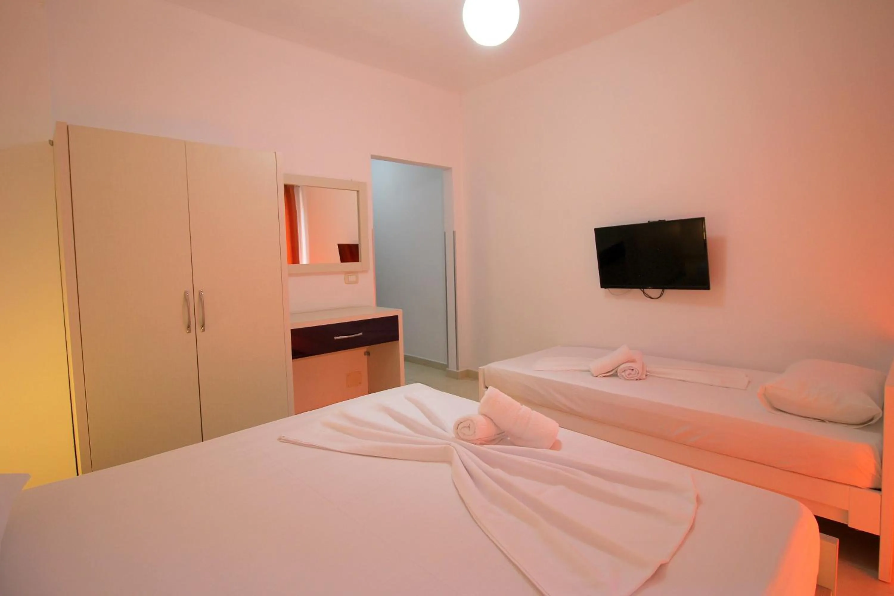 Bed in Hotel Argjiro