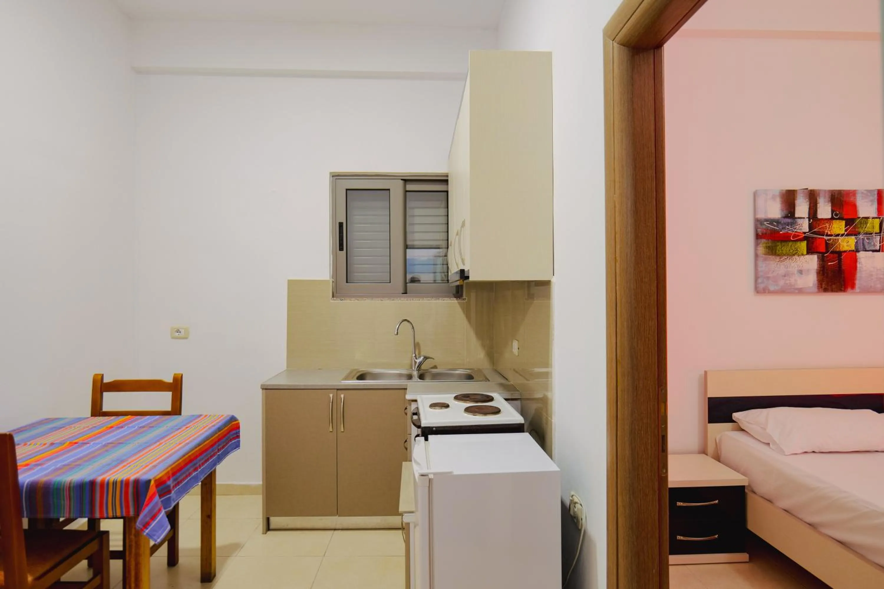 Kitchen or kitchenette in Hotel Argjiro