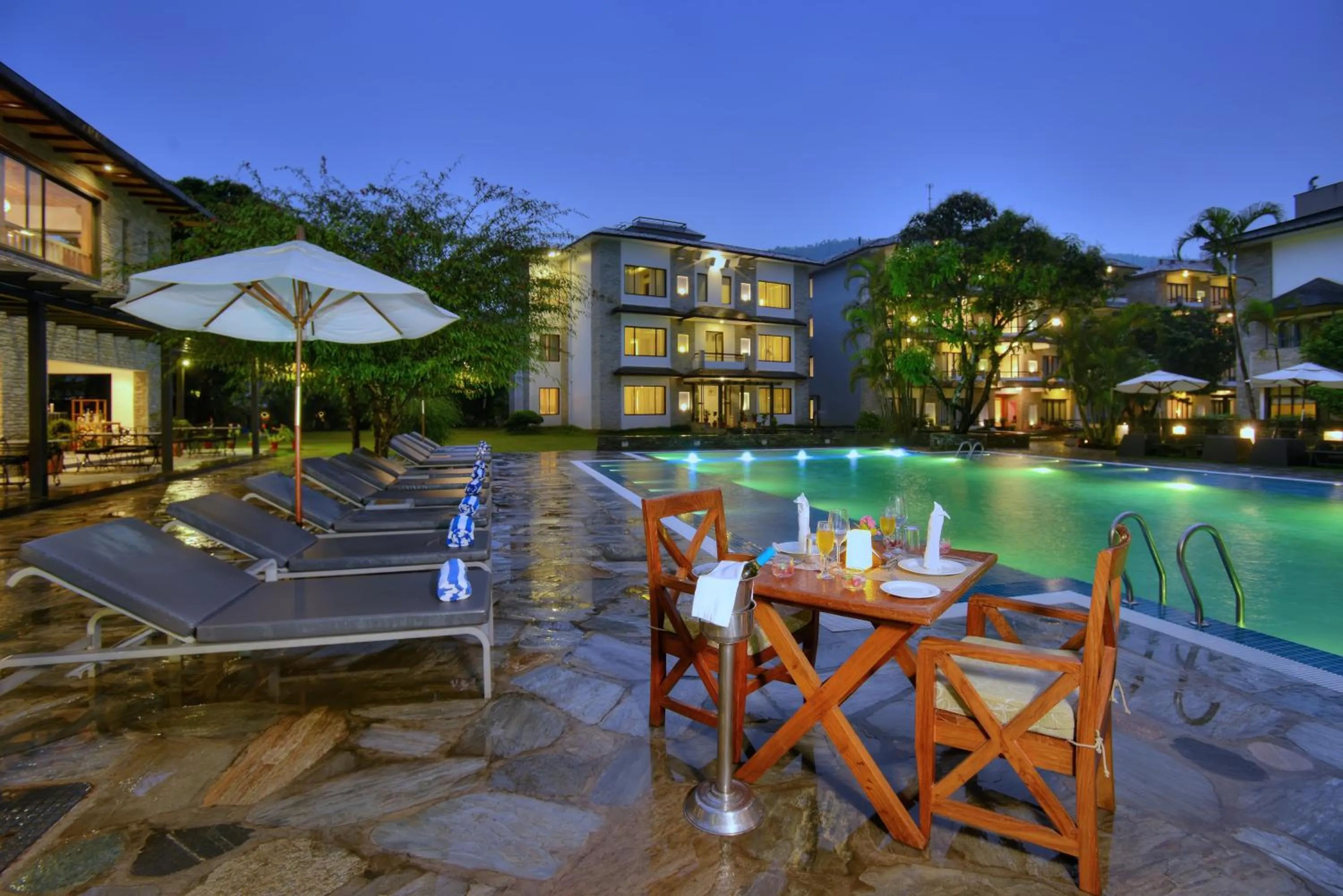 Pool view in Hotel Barahi Pokhara