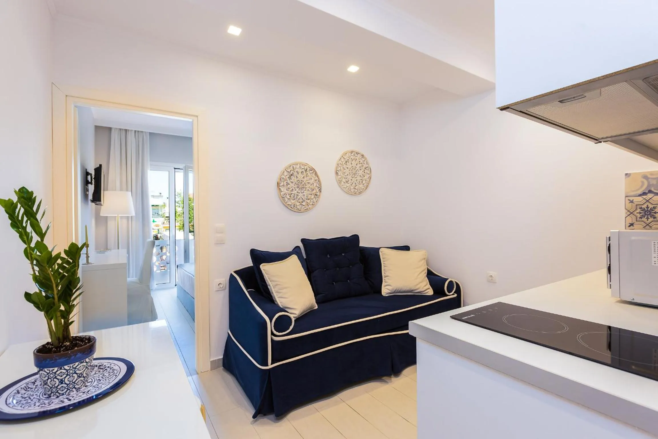 Living room in Georgioupolis Plaza Suites