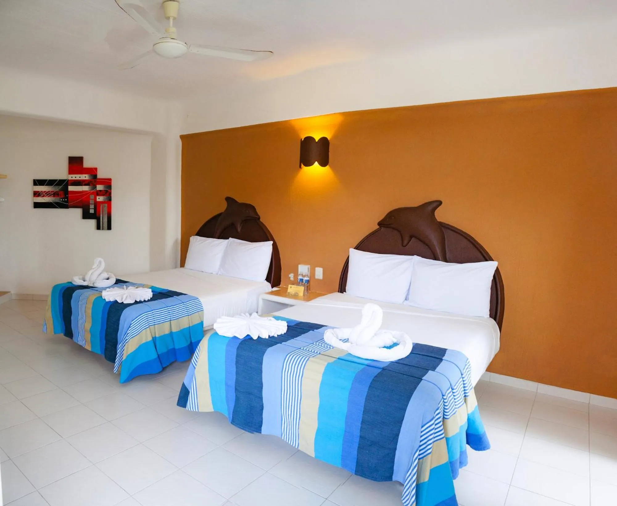 Bed in Hotel Bahia Huatulco