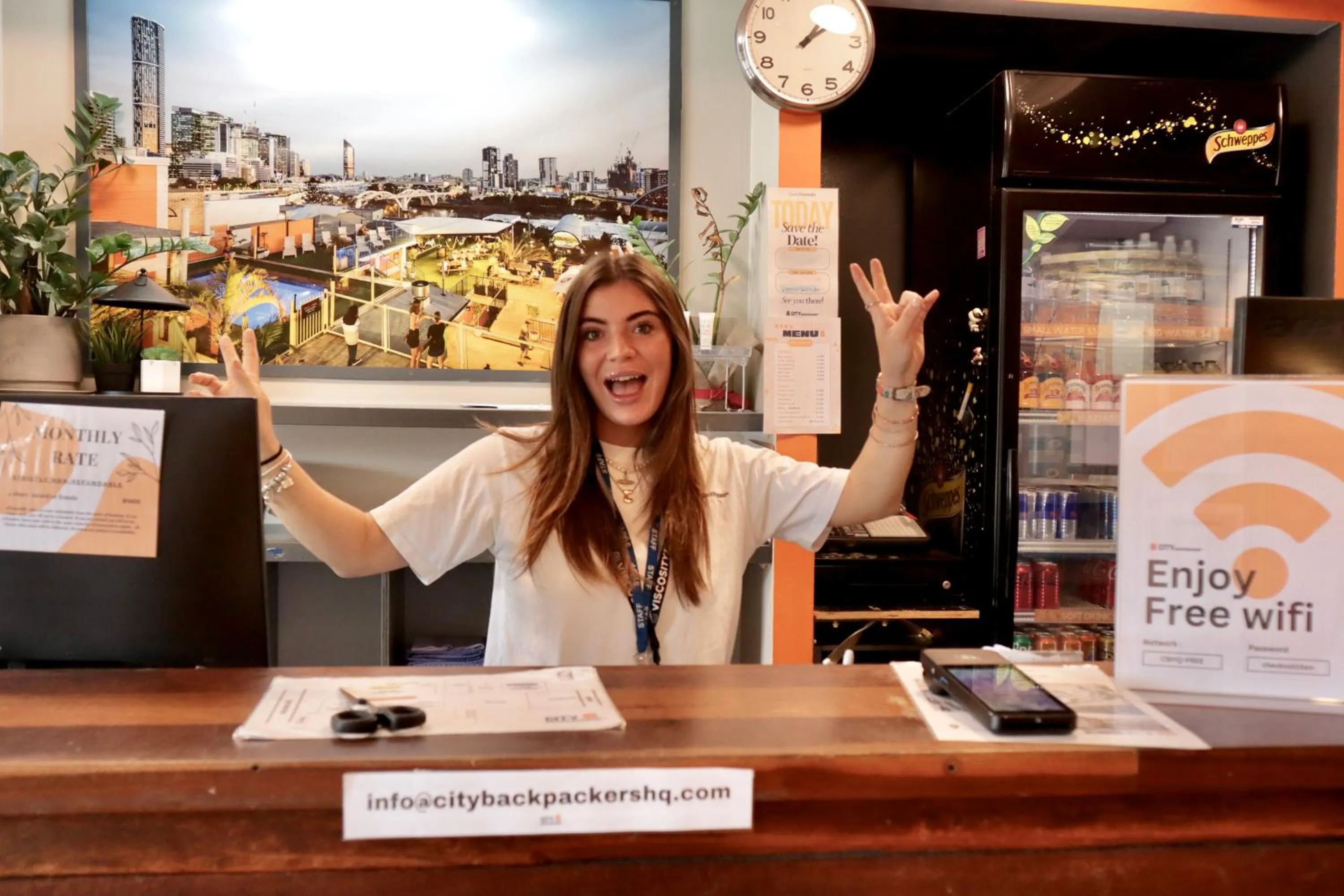 Lobby or reception in City Backpackers HQ