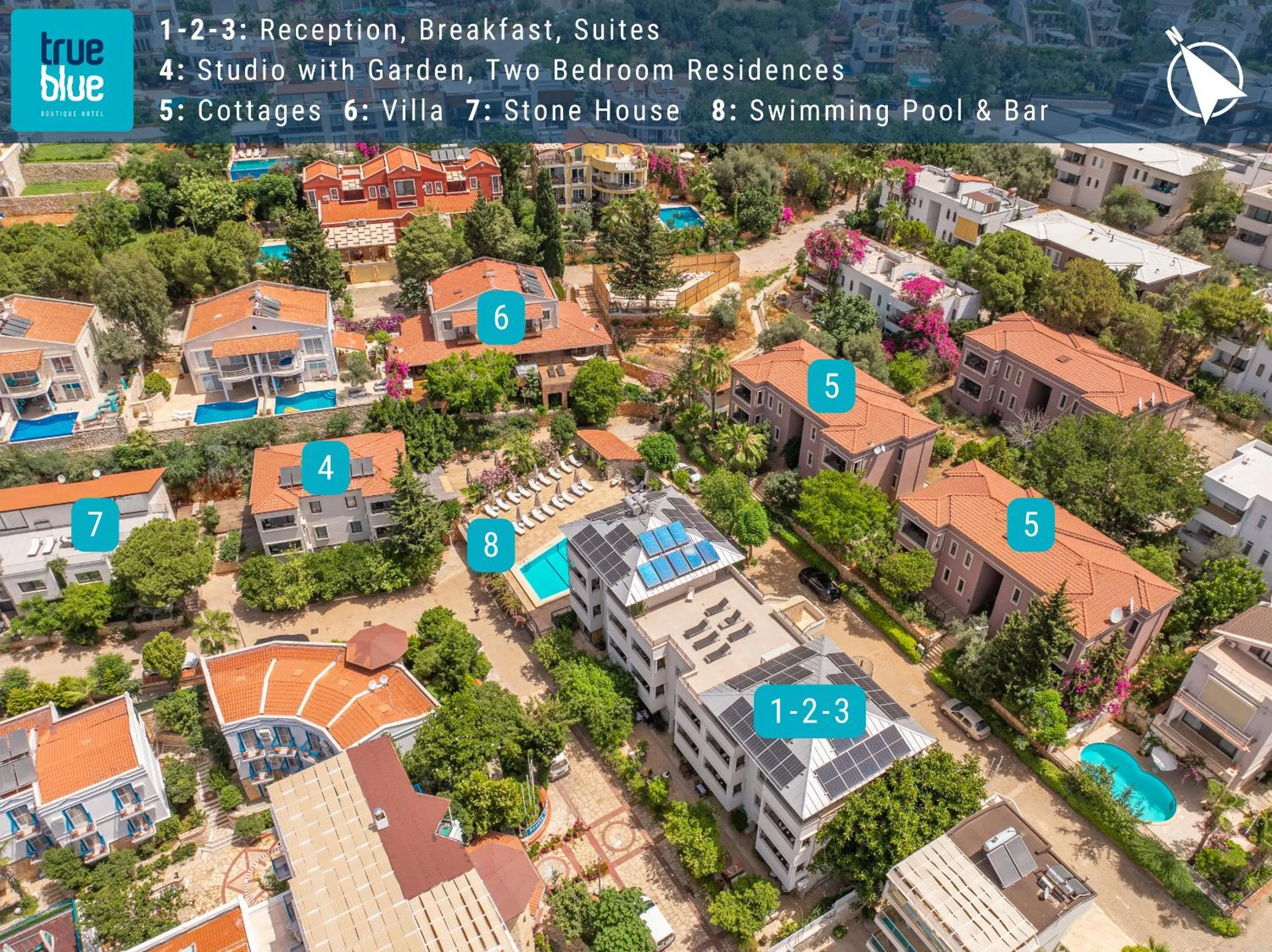 Property building in True Blue Boutique Hotel Kalkan