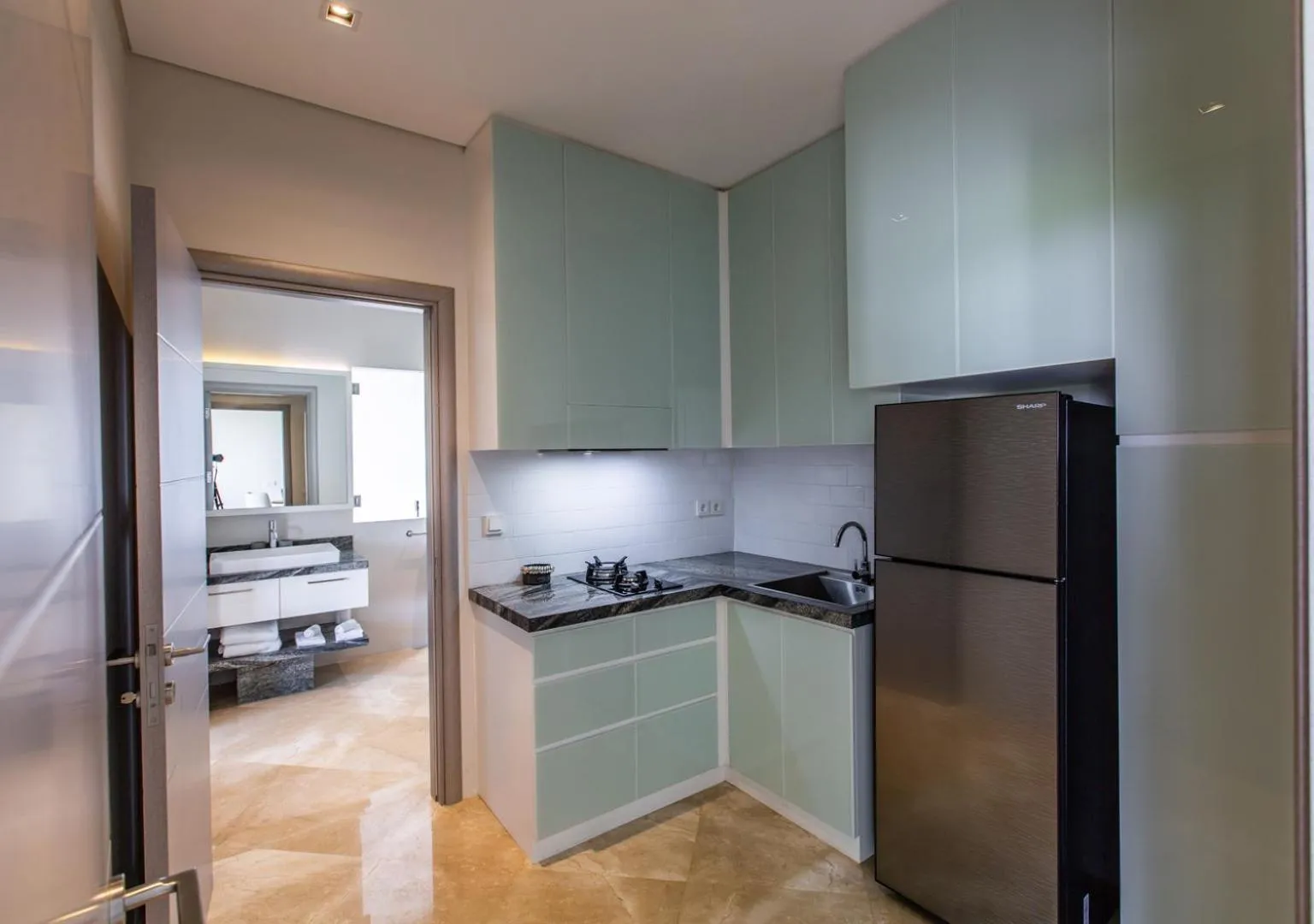 Kitchen or kitchenette in The Double View Mansions Bali