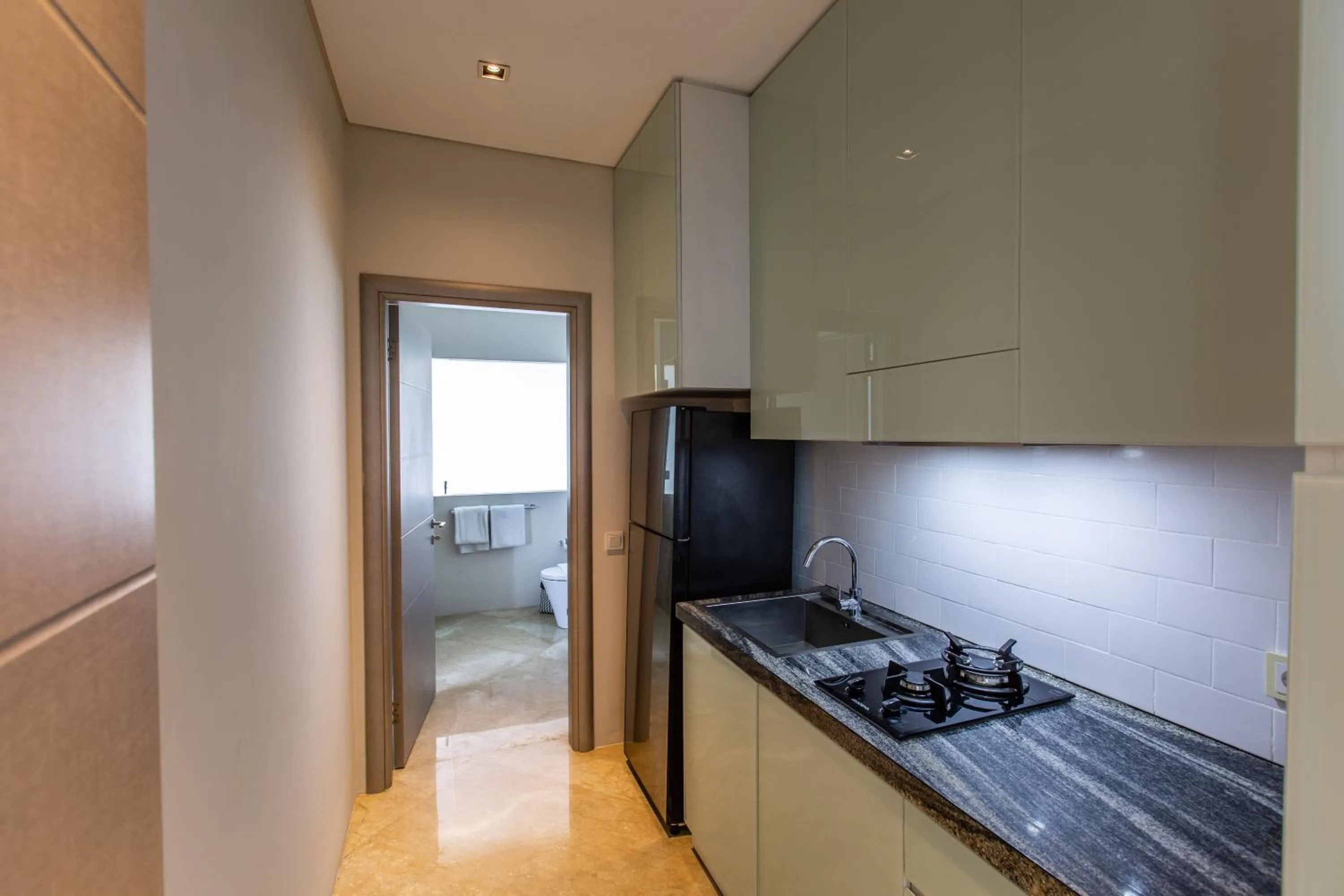 kitchen in The Double View Mansions Bali