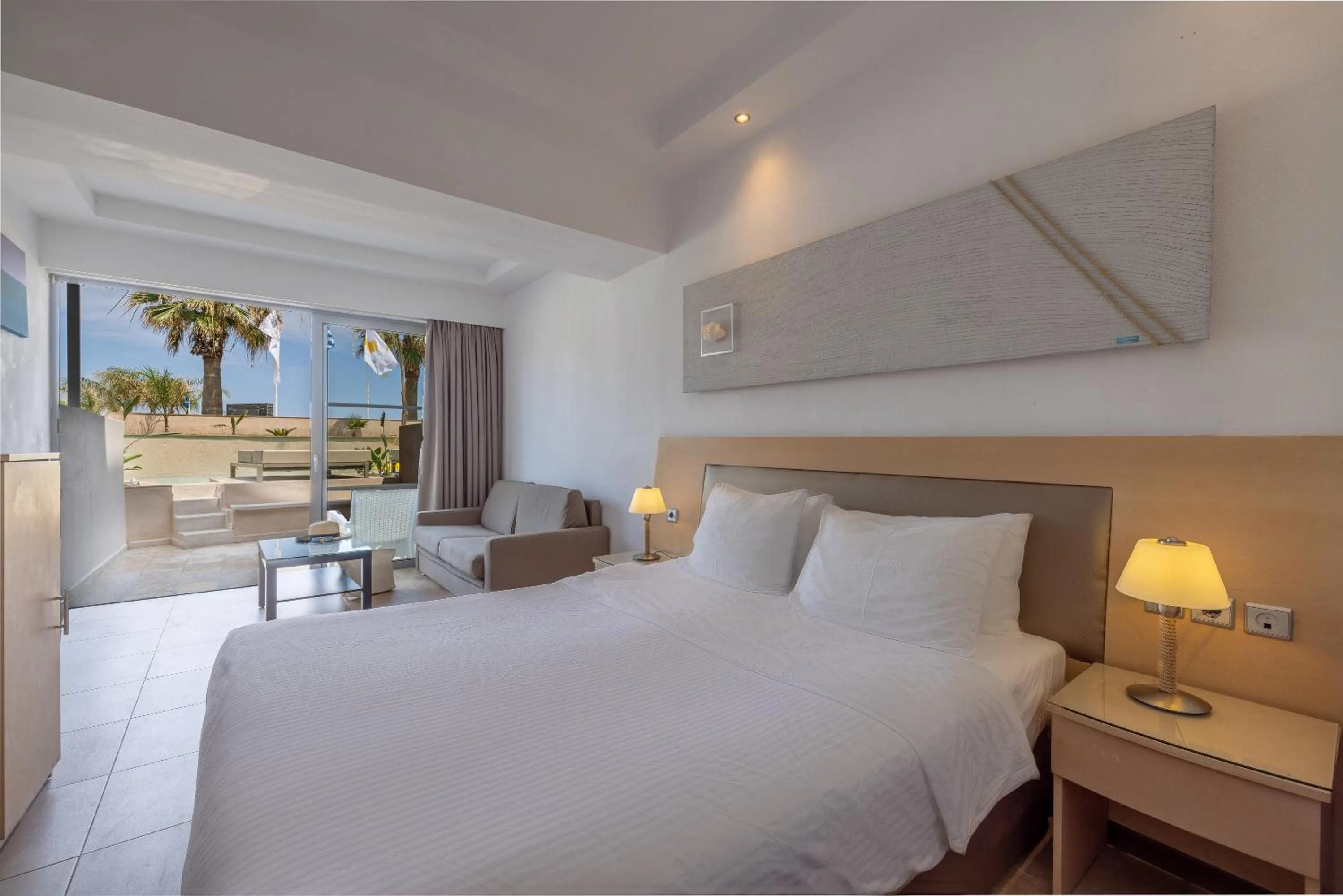 Bed in Kolymbia Bay Art Boutique Hotel - Adults Only