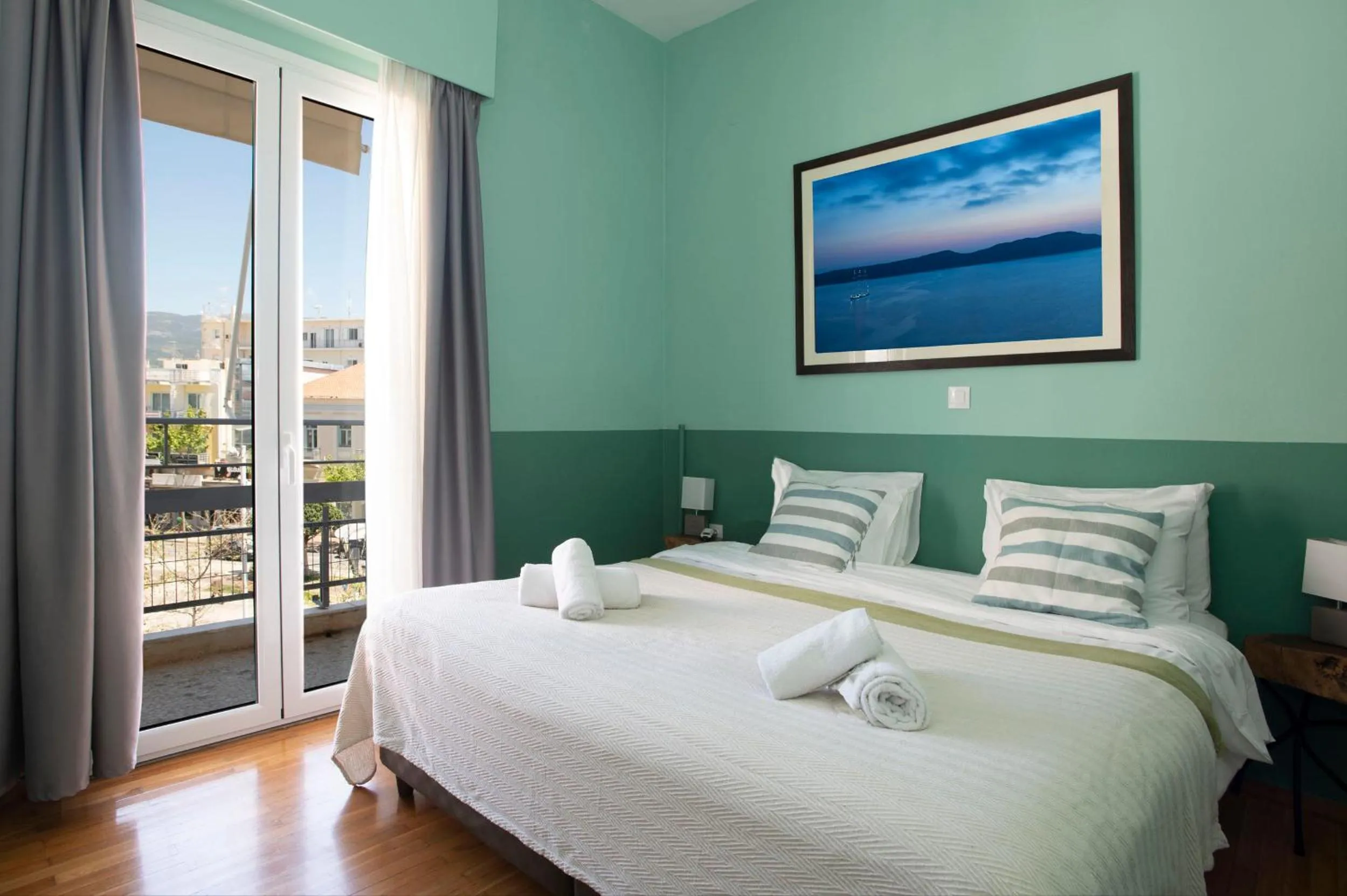 Bedroom, Bed in Kalamata Art Rooms