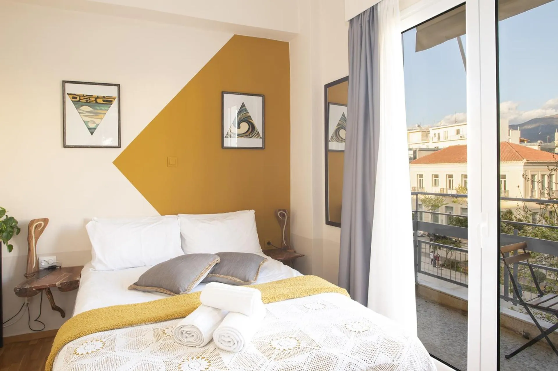 Bed in Kalamata Art Rooms