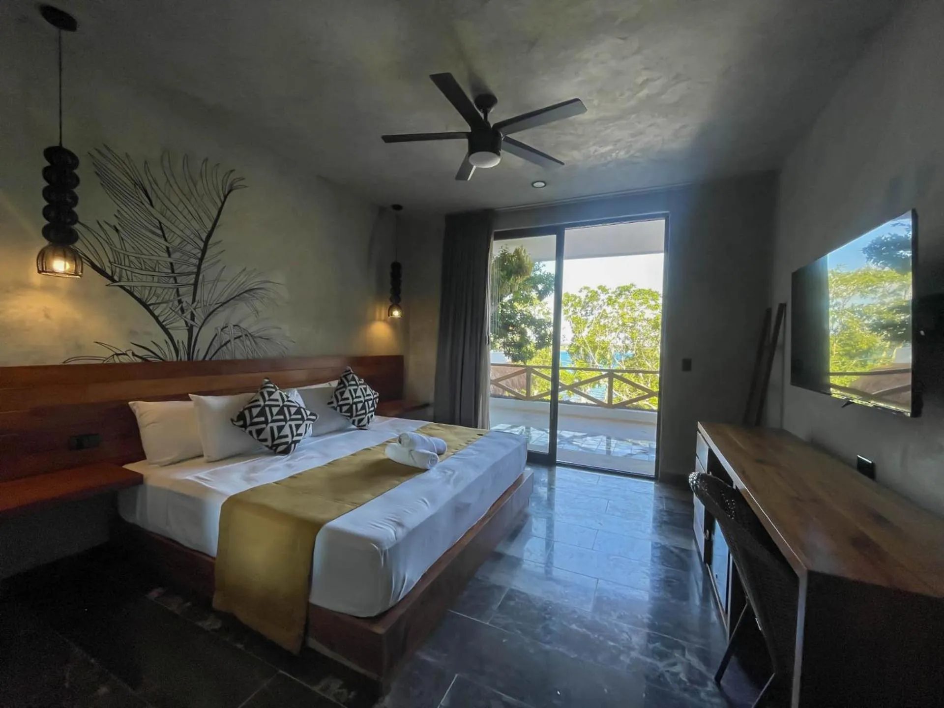 Bed in Hotel Sun Ha Bacalar