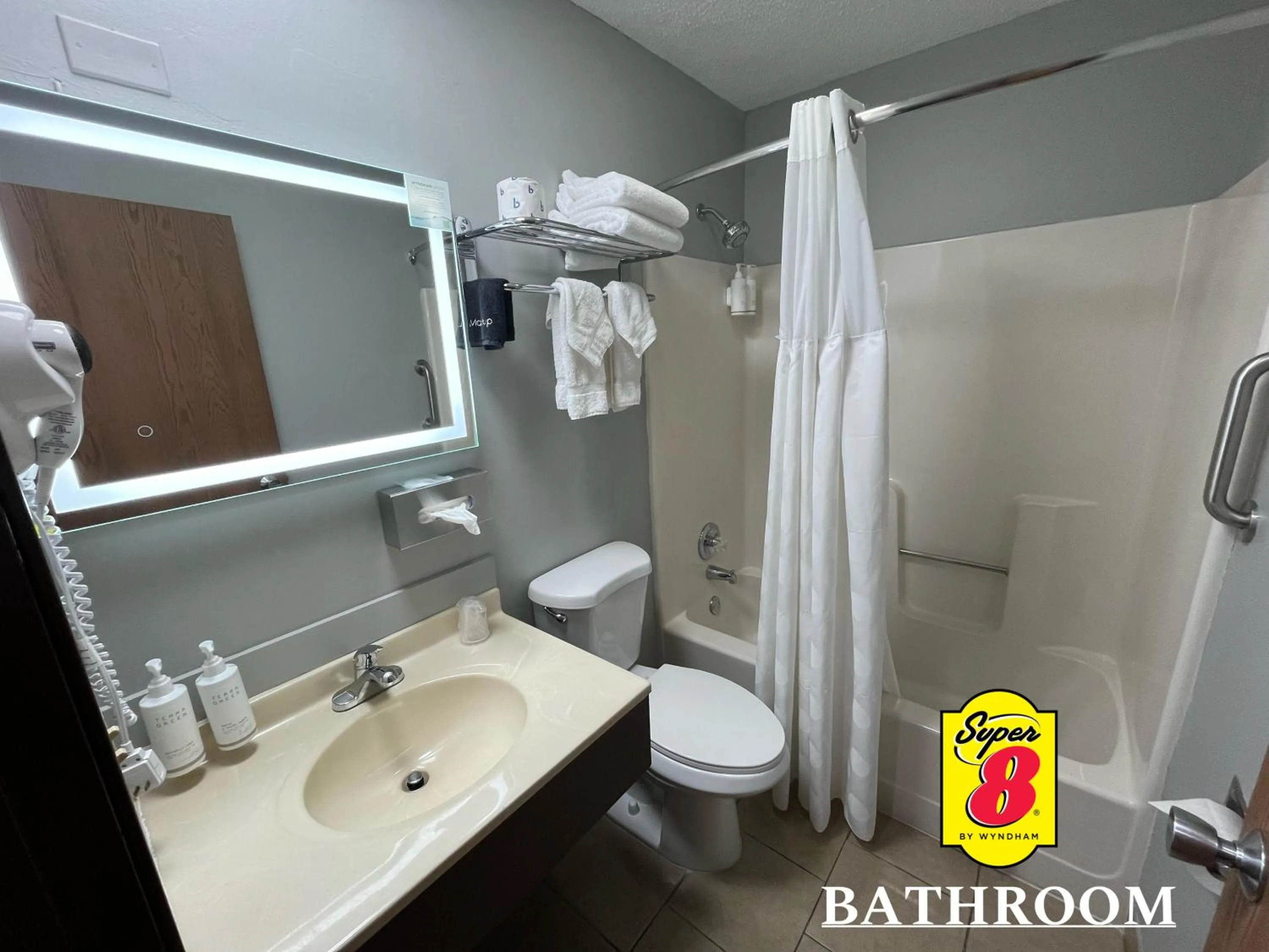 Toilet in Super 8 by Wyndham Emporia