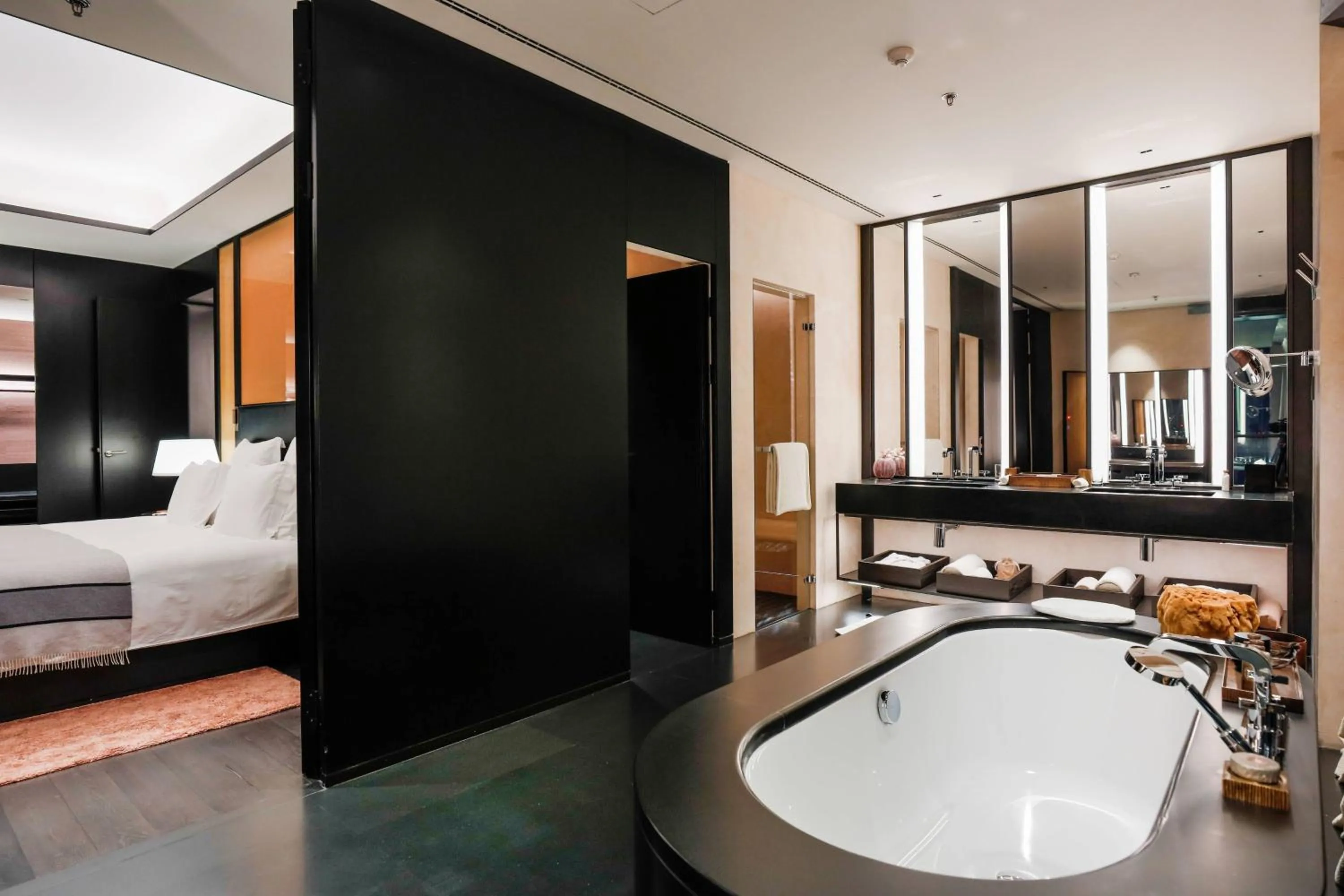 Bathroom, Bed in Bulgari Hotel Shanghai