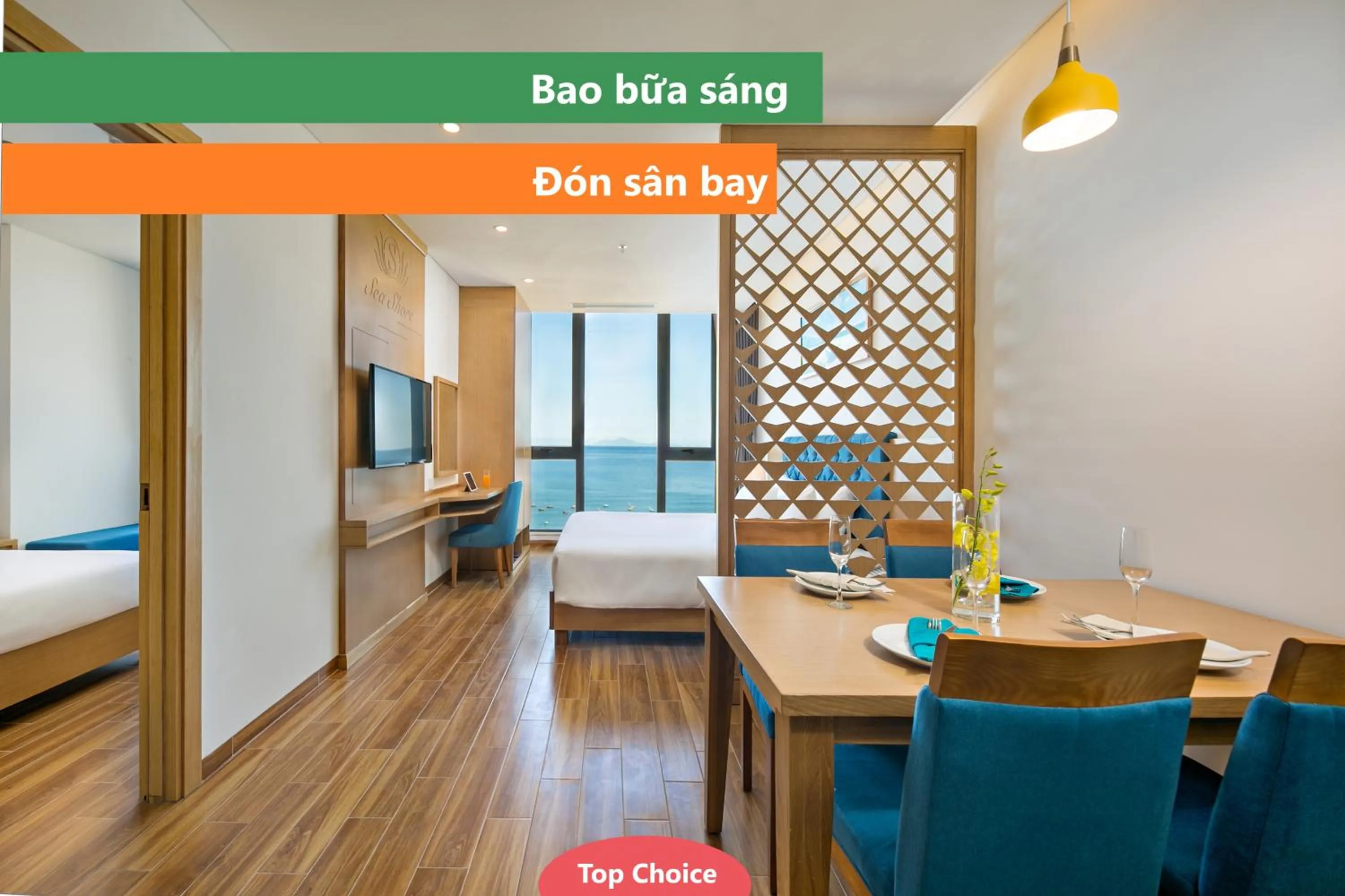 View (from property/room), Bed in Seashore Hotel & Apartment