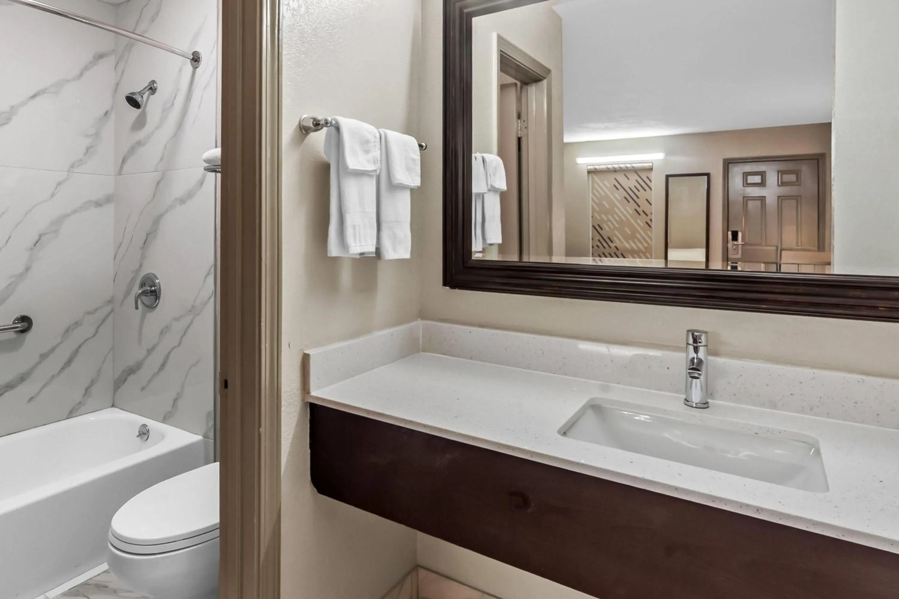 Bathroom in Days Inn by Wyndham Simpsonville