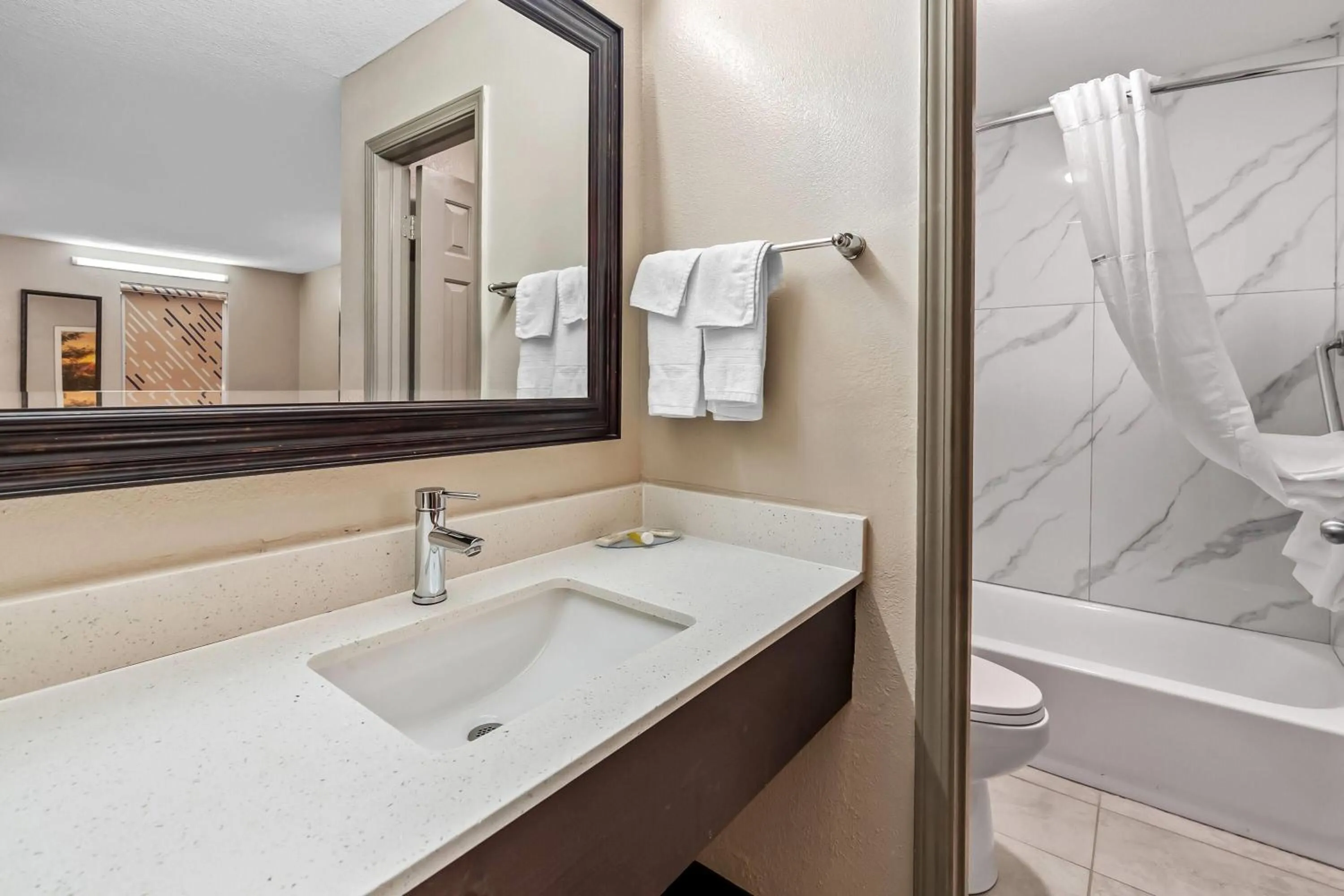 Bathroom in Days Inn by Wyndham Simpsonville